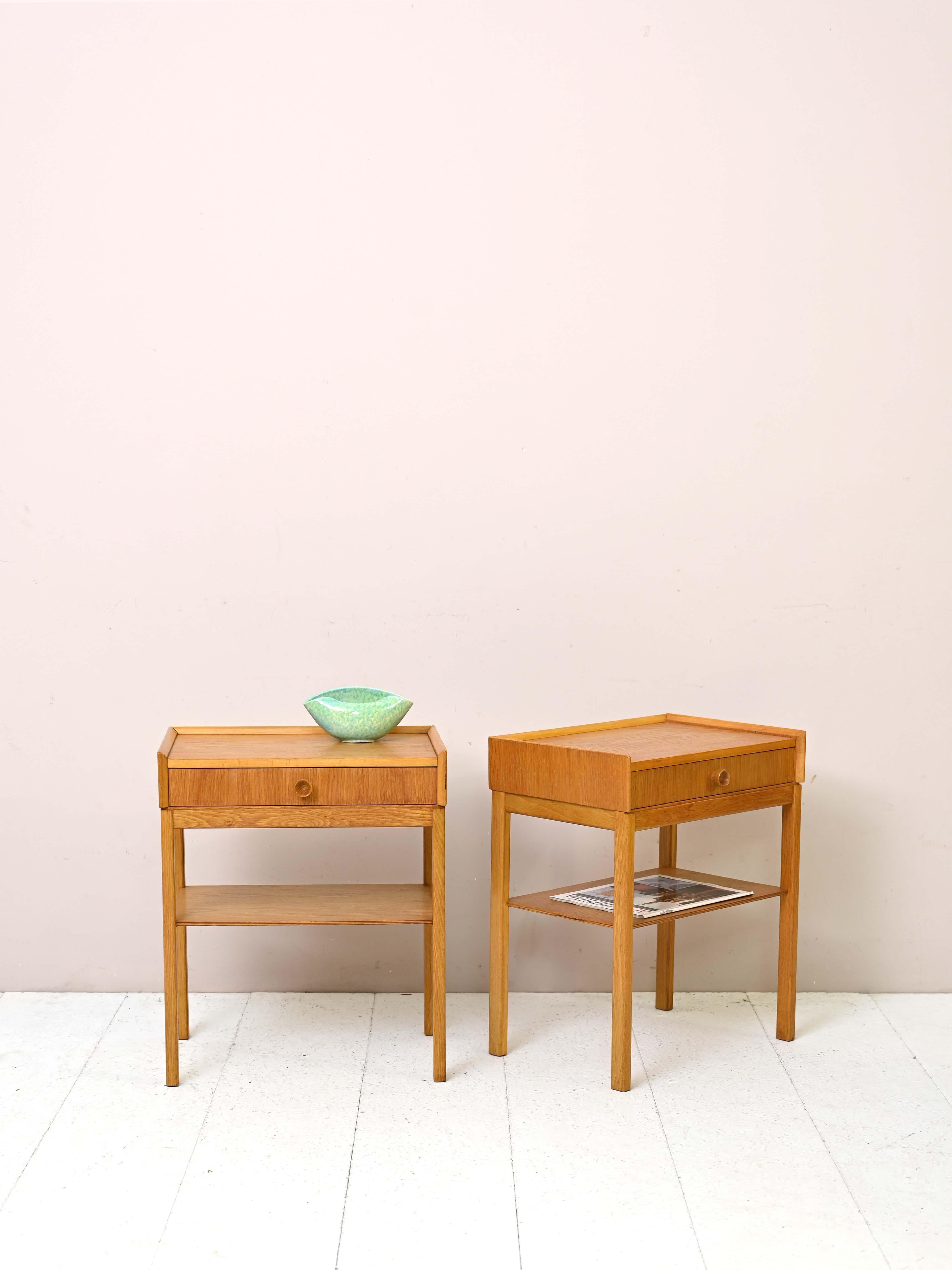 Scandinavian Oak Nightstands at 1stDibs