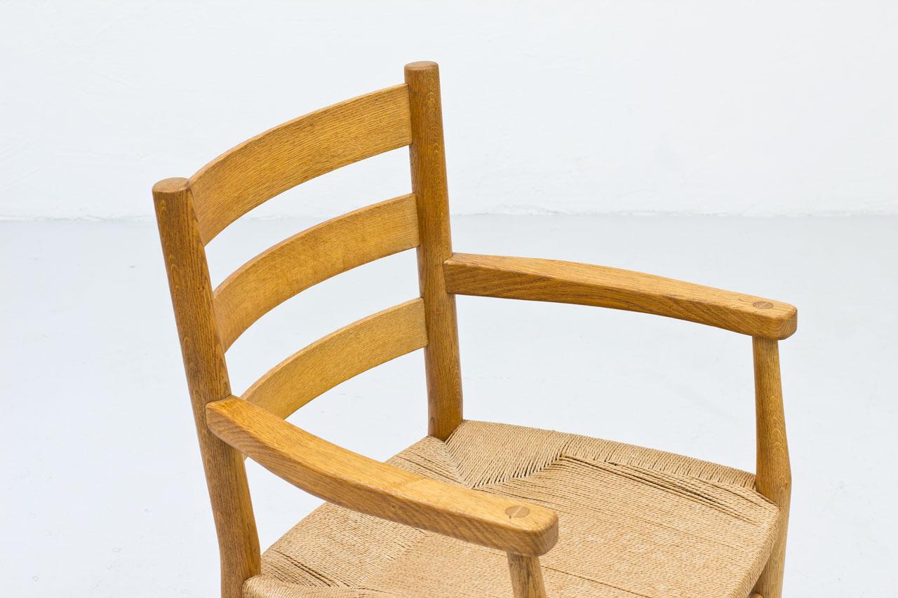 Scandinavian Oak & Paper Cord Armchairs by Viggo Hardie-Fischer, Denmark For Sale 1