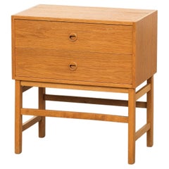 Scandinavian Oak Side Table with Two Drawers, 1960s