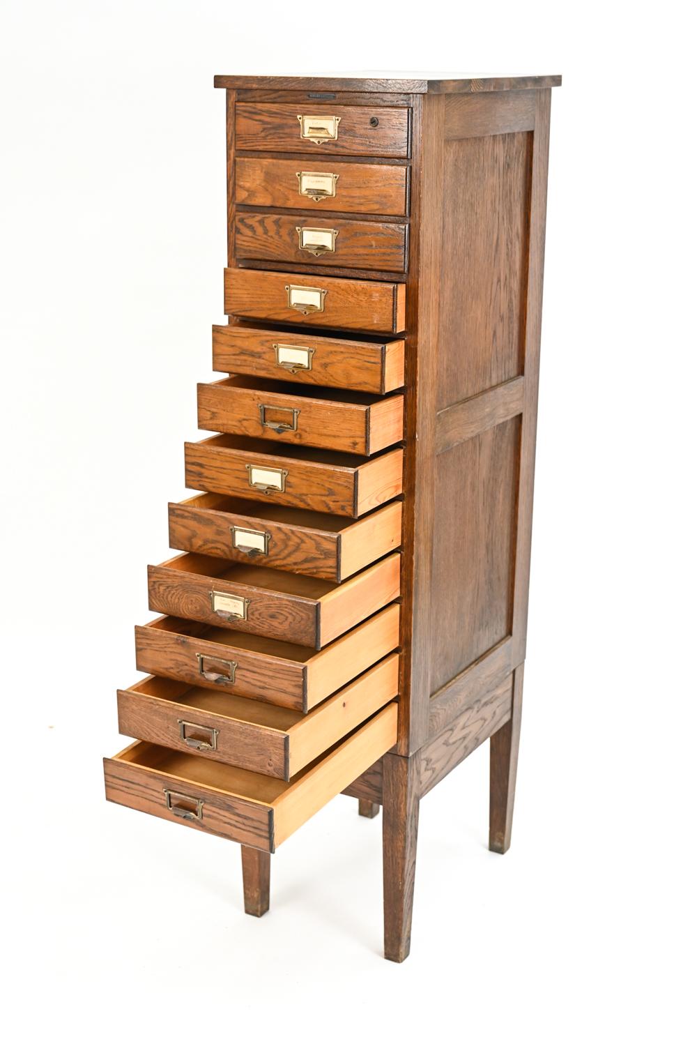 Scandinavian Oak Vertical File/Archive by Nordisk, c. 1940's