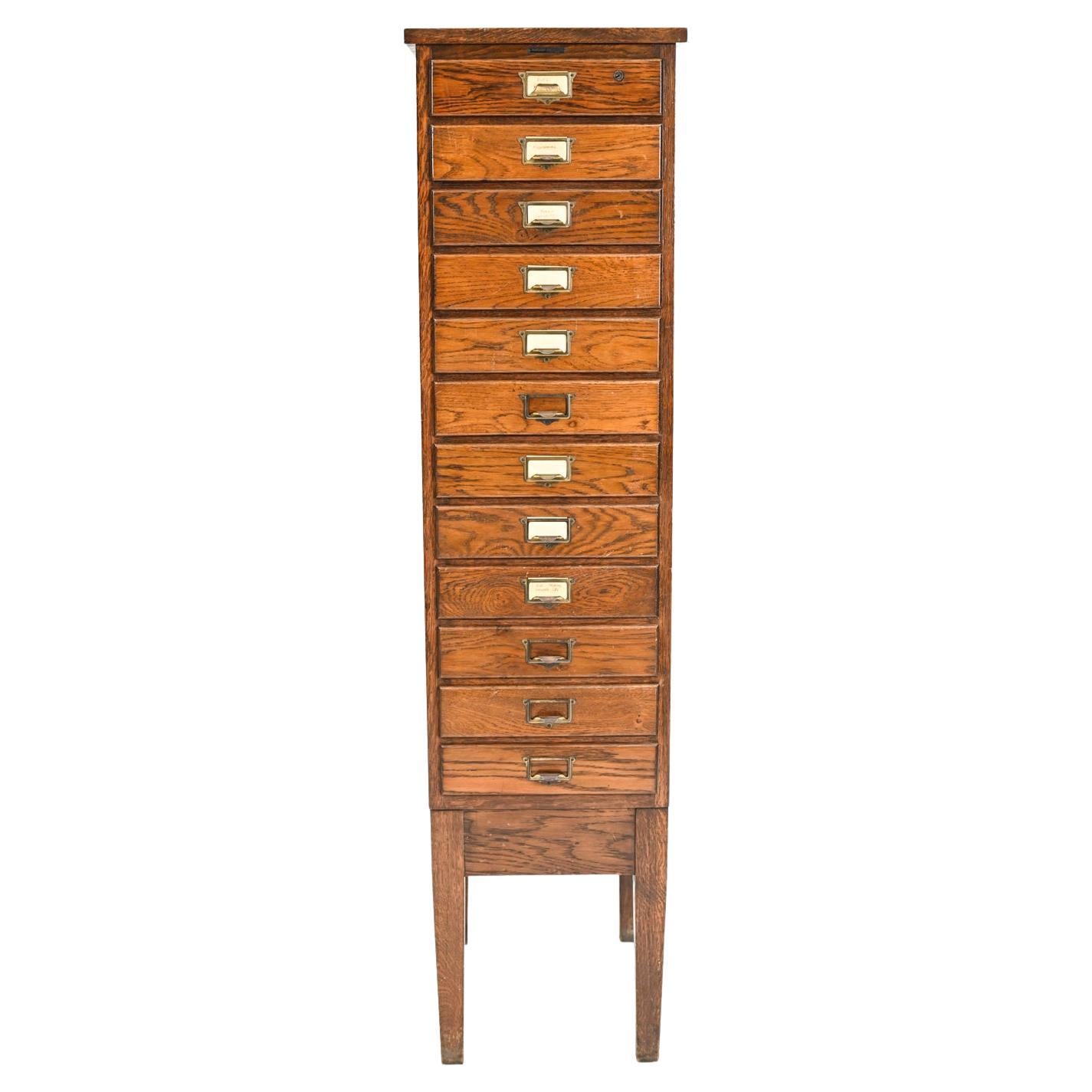 Scandinavian Oak Vertical File/Archive by Nordisk, c. 1940's