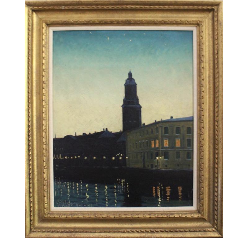 Göteborg bei Nacht – Painting von Scandinavian Office Organization Limited