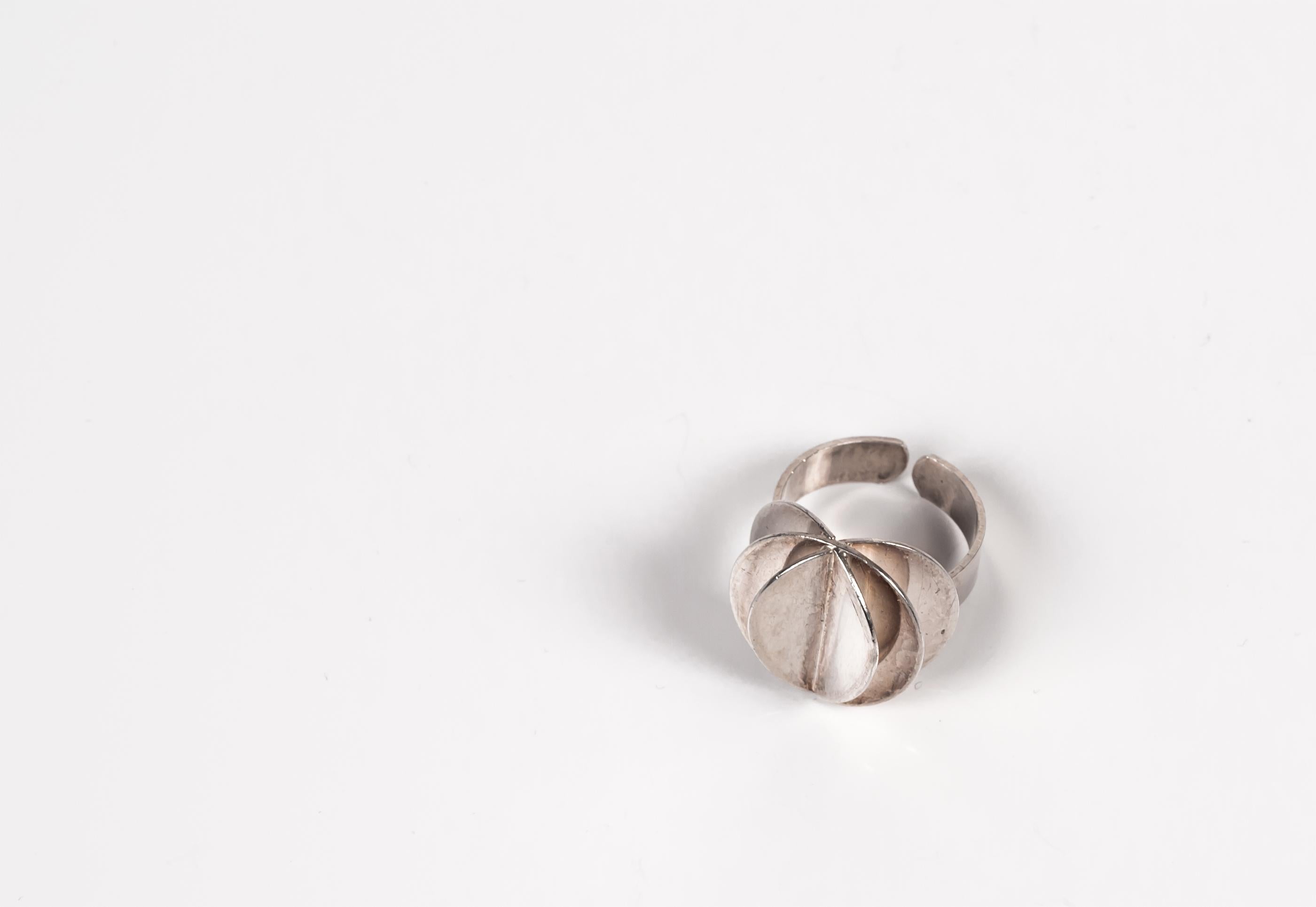 Scandinavian Ola Dahlsveen 1960s Modernist Silver Ring For Sale 1