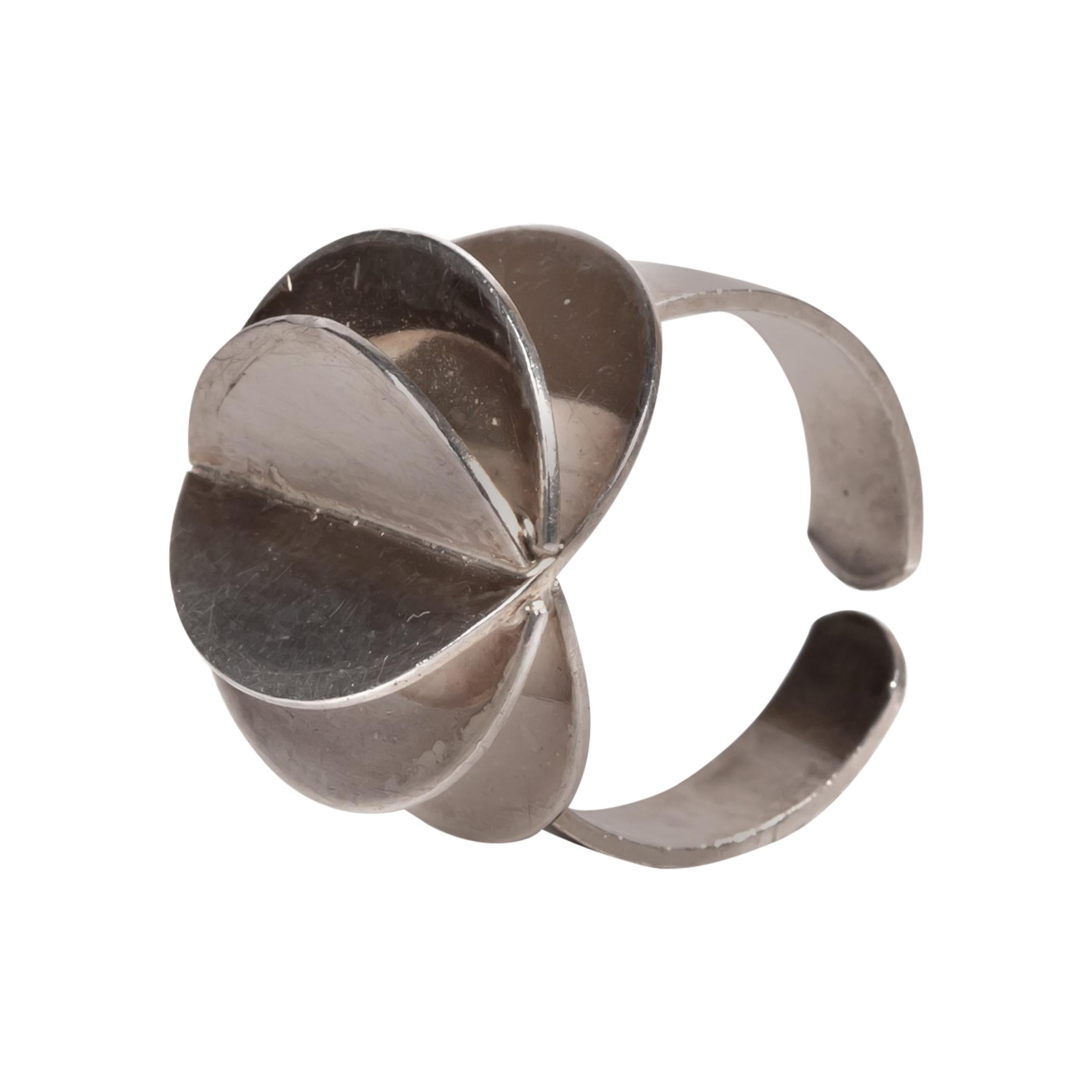 Scandinavian Ola Dahlsveen 1960s Modernist Silver Ring For Sale