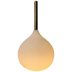 Scandinavian Onion Ceiling Light in Brass and Glass, 1970s