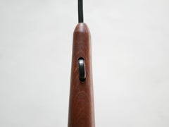 Scandinavian Opaline and Teak Suspension by Uno and Östen Kristiansson for Luxus