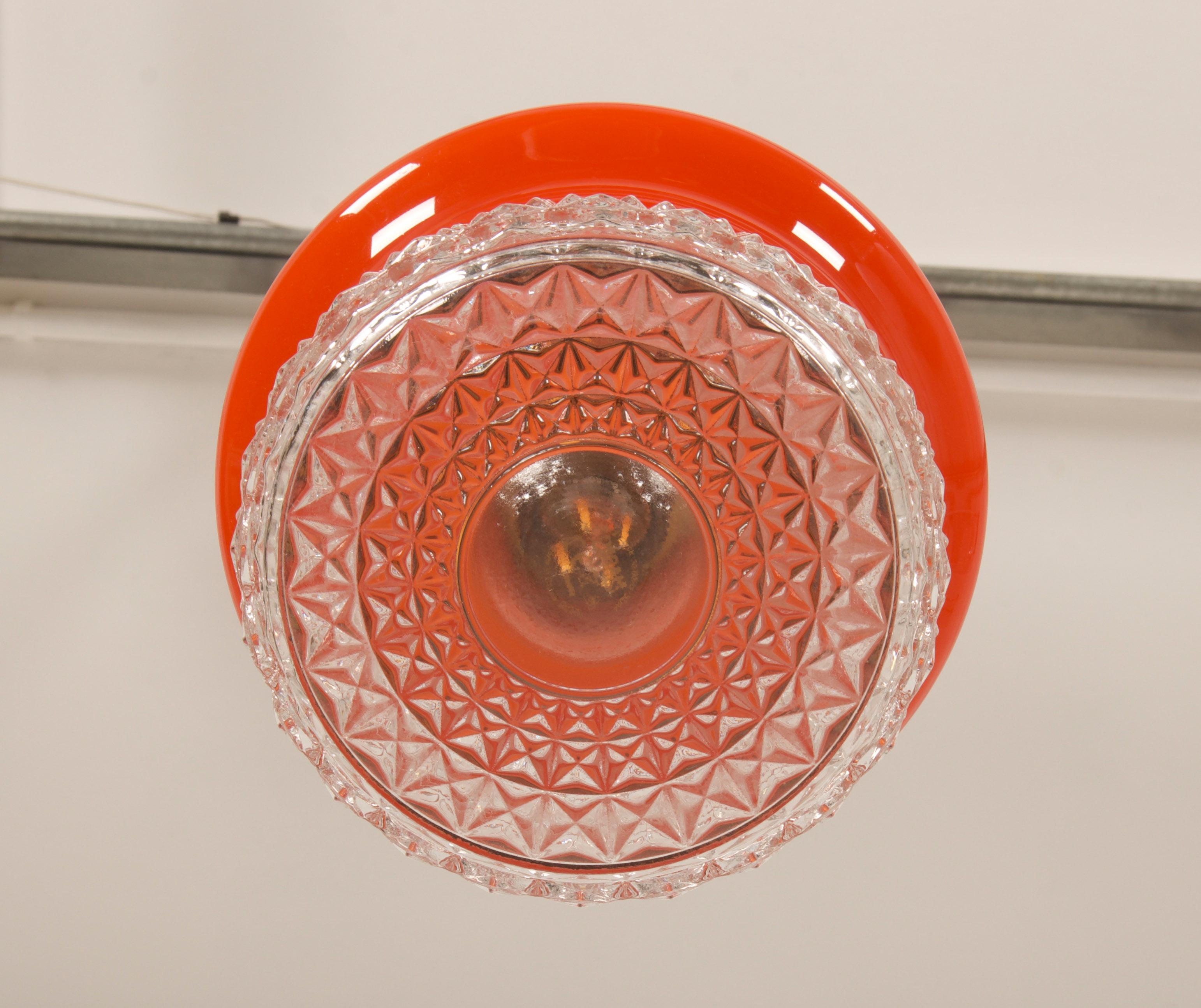 Scandinavian Orange Glass Pendant Lamp For Sale 2