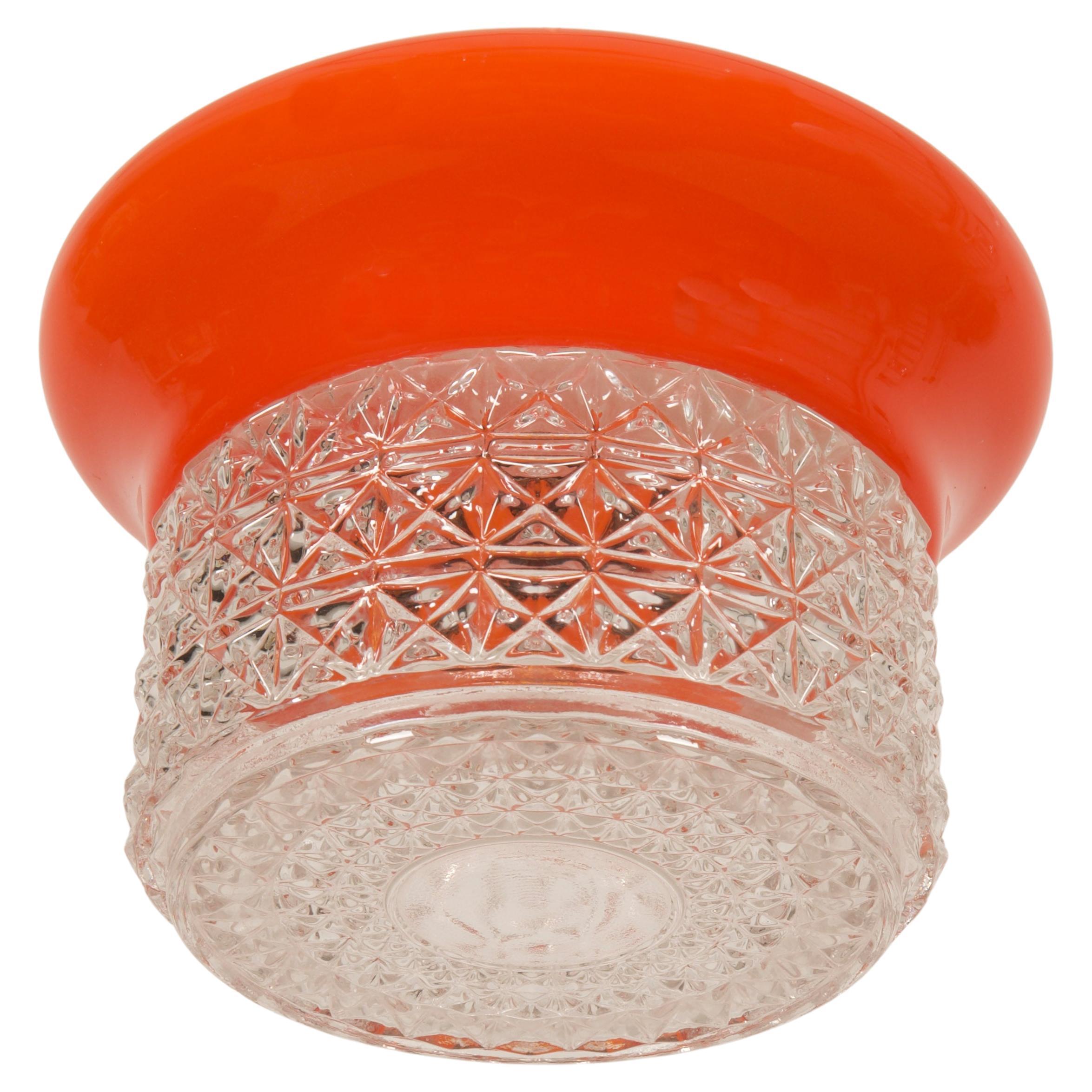 Scandinavian Orange Glass Pendant Lamp For Sale