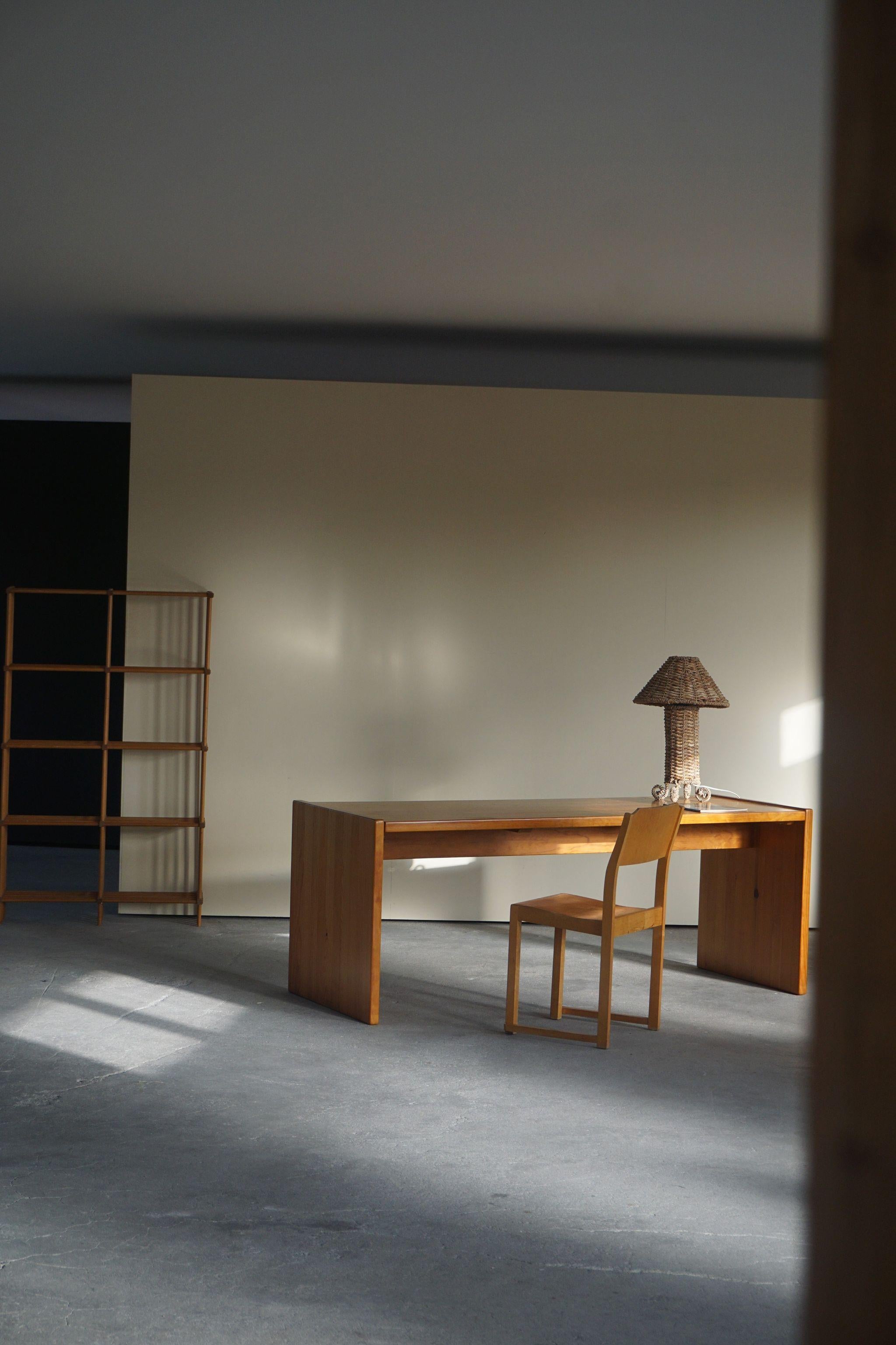 Scandinavian Modern Solid Freestanding Pine Desk, Made in 1960s 2