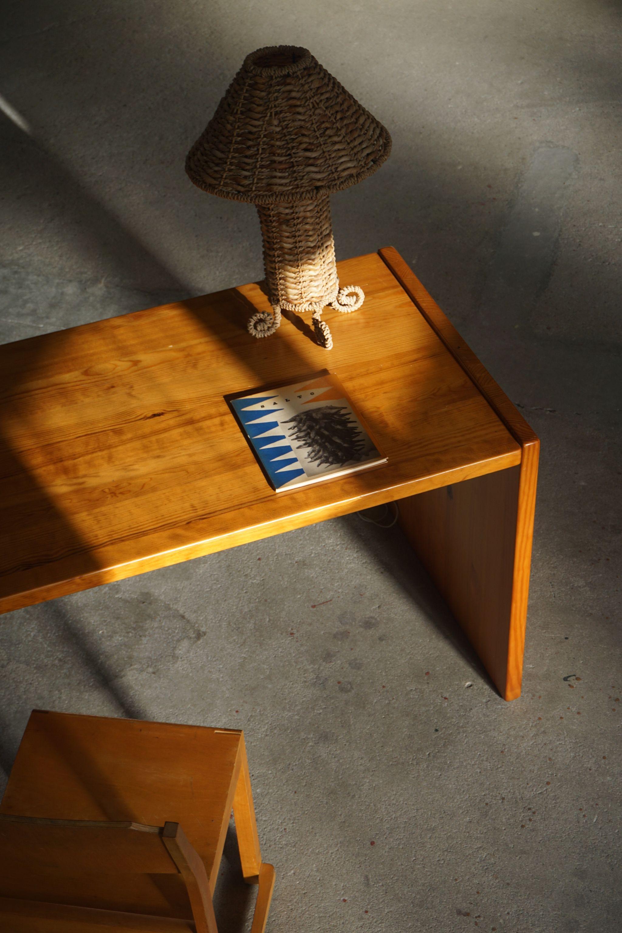 Swedish Scandinavian Modern Solid Freestanding Pine Desk, Made in 1960s