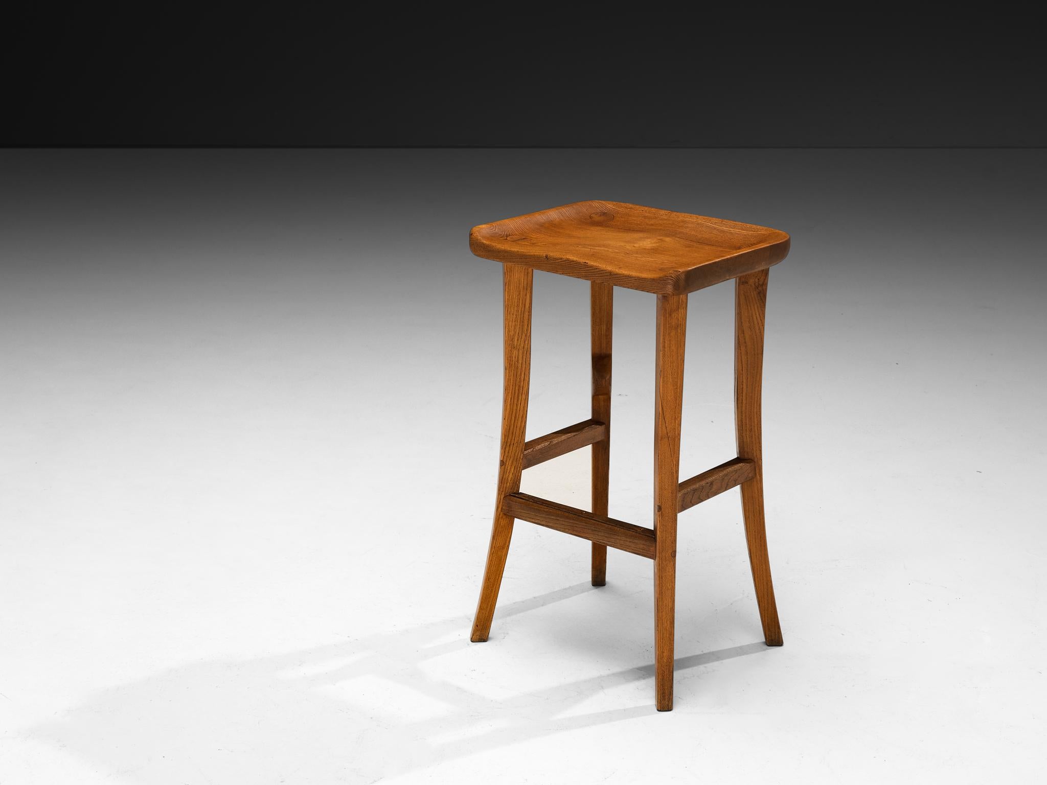 Scandinavian Organic Shaped Stools in Elm For Sale 6