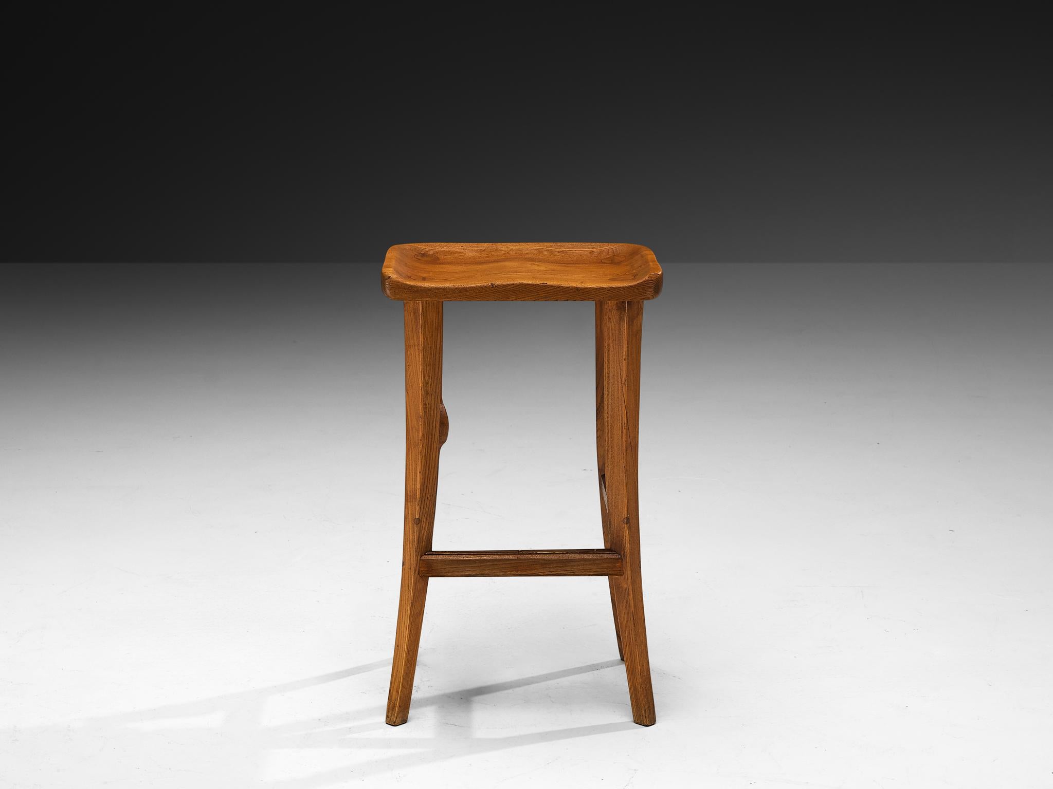 Scandinavian Organic Shaped Stools in Elm For Sale 1