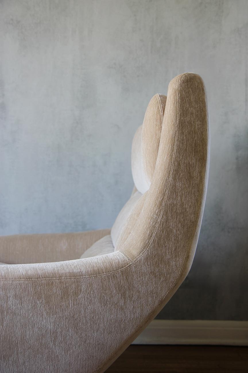 Silla de salón moderna escandinava Orveman con reposapiés - Set en venta 2