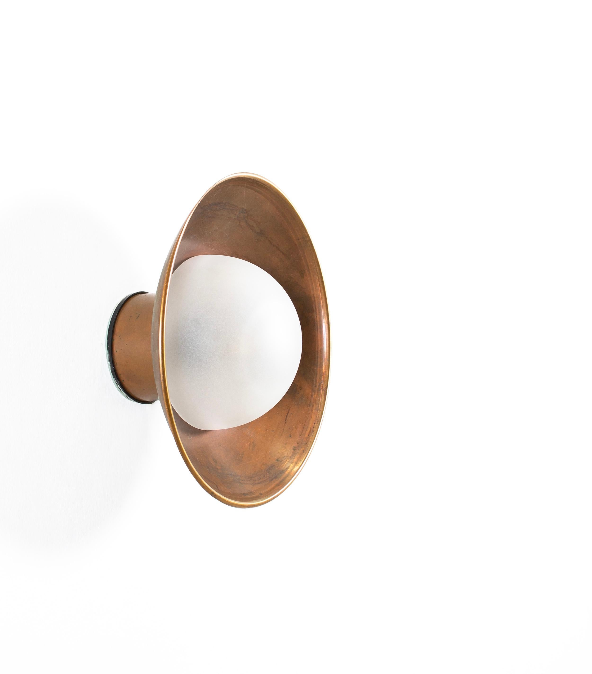 Late 20th Century Scandinavian Outdoor Wall Light in Copper, 1970s For Sale