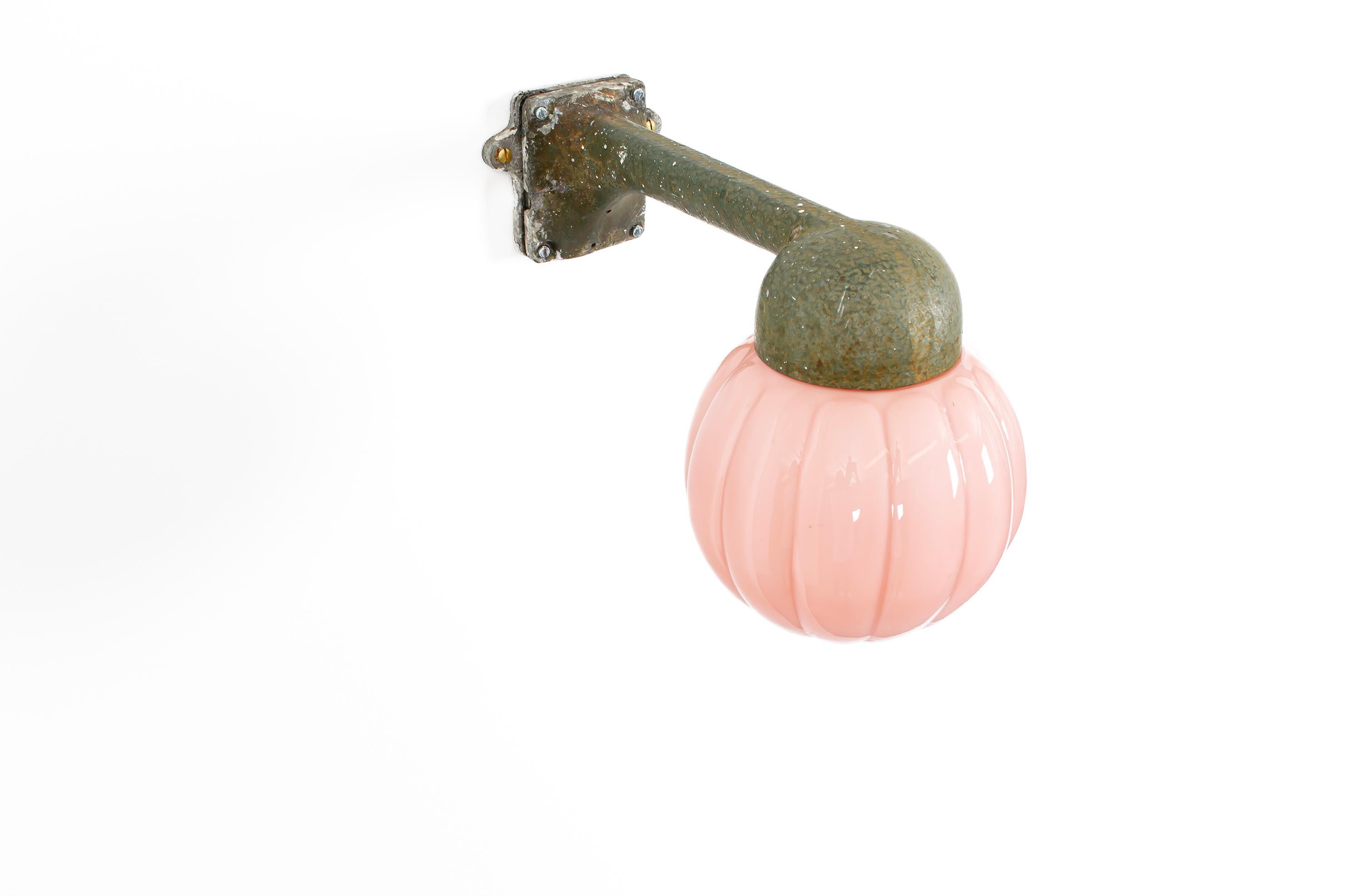 Blown Glass Scandinavian Outdoor Wall Light, Norway, 1960s For Sale