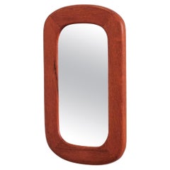 Scandinavian Oval Teak Wall Mirror, 1950s