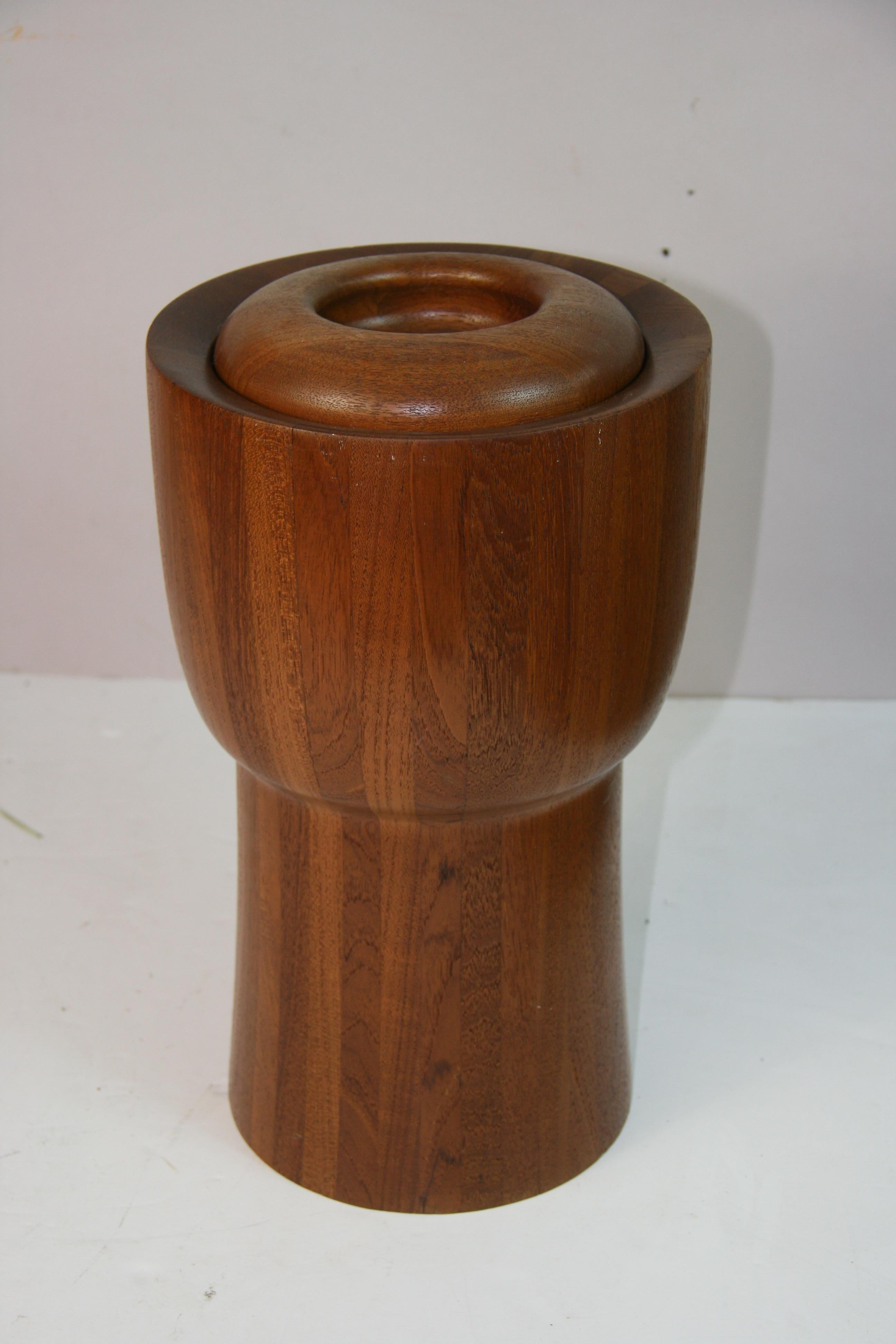 1860 Scandinavian oversize teak designer icebucket.