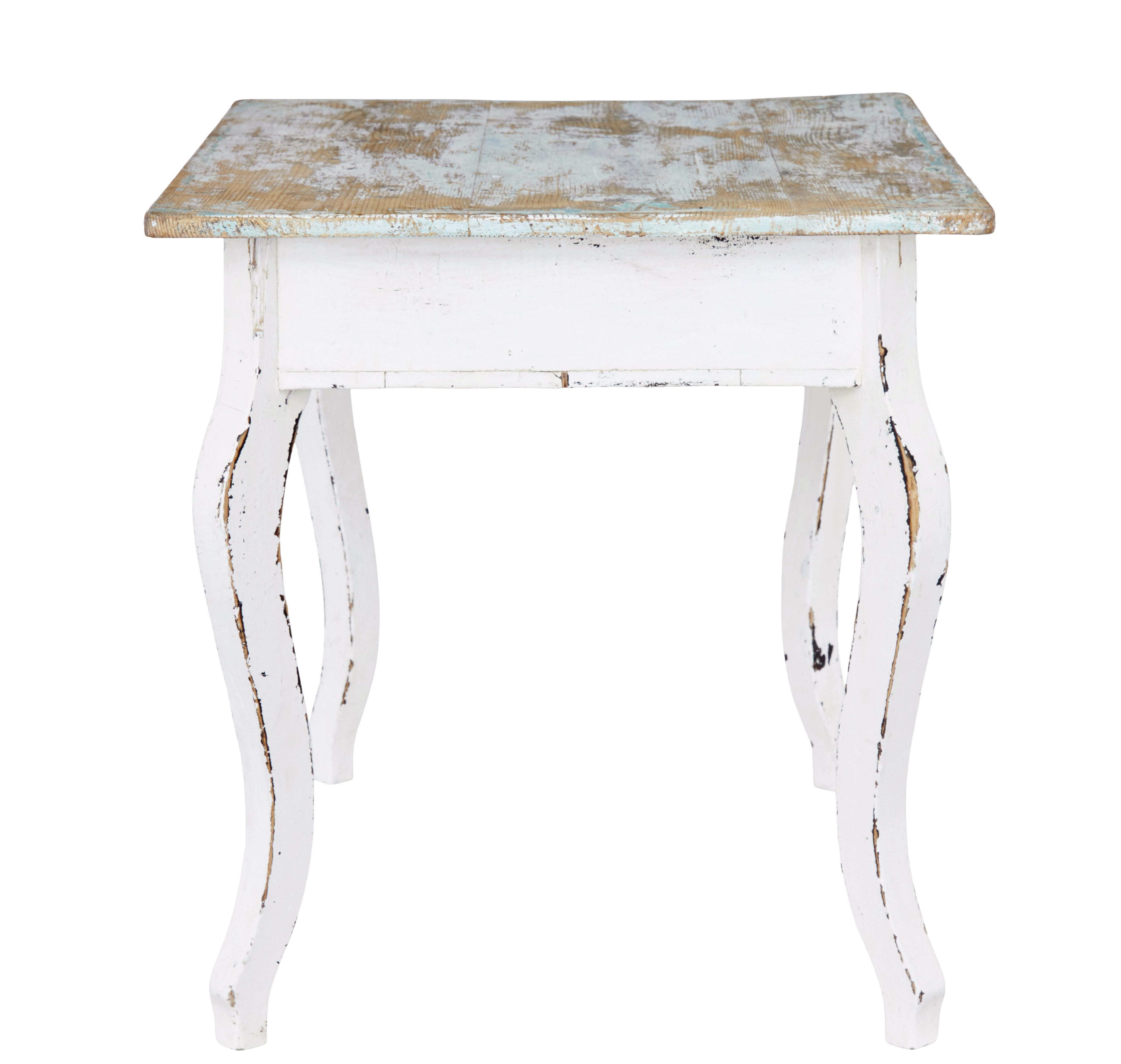 Swedish Scandinavian painted pine occasional table For Sale