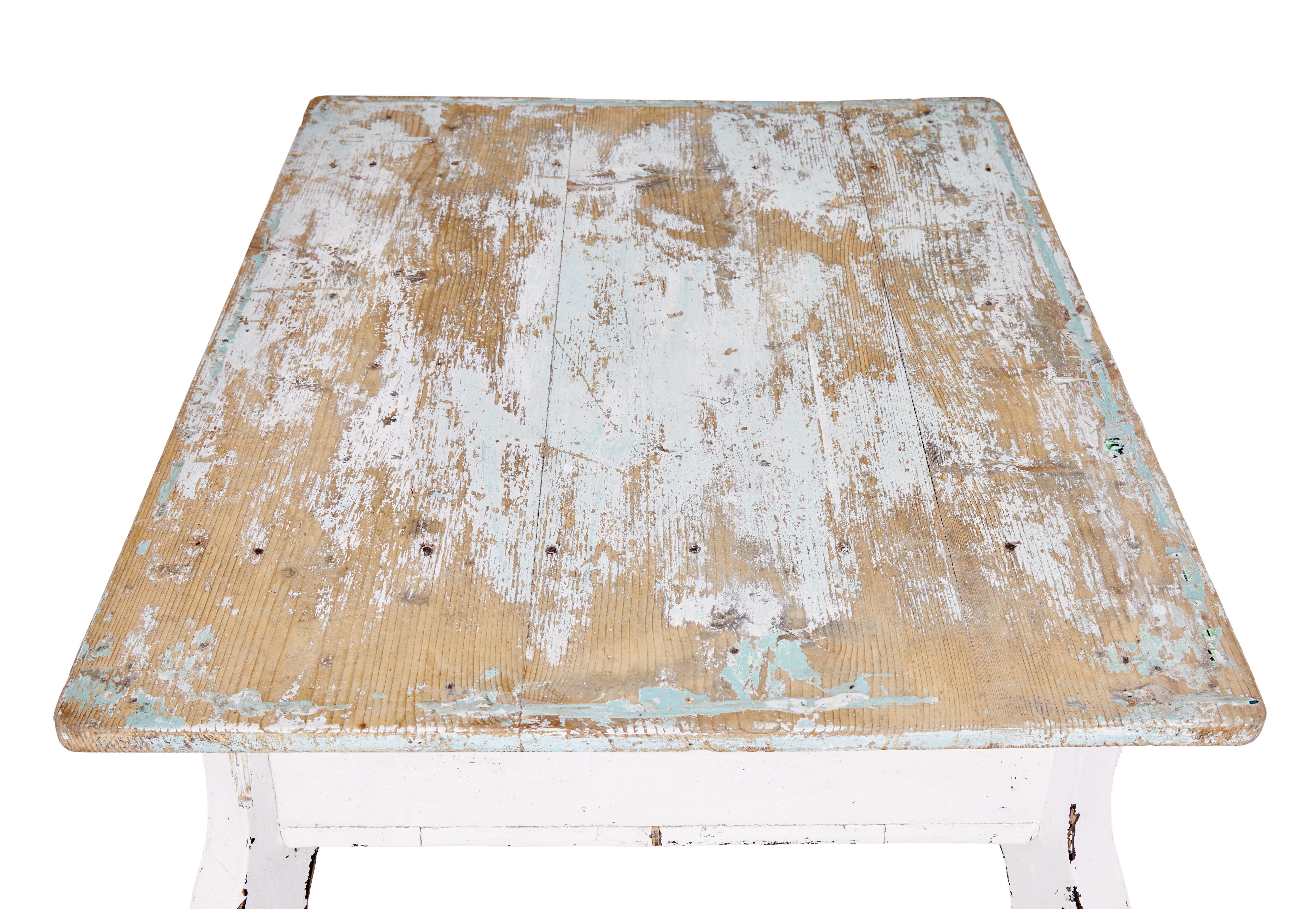 19th Century Scandinavian painted pine occasional table For Sale