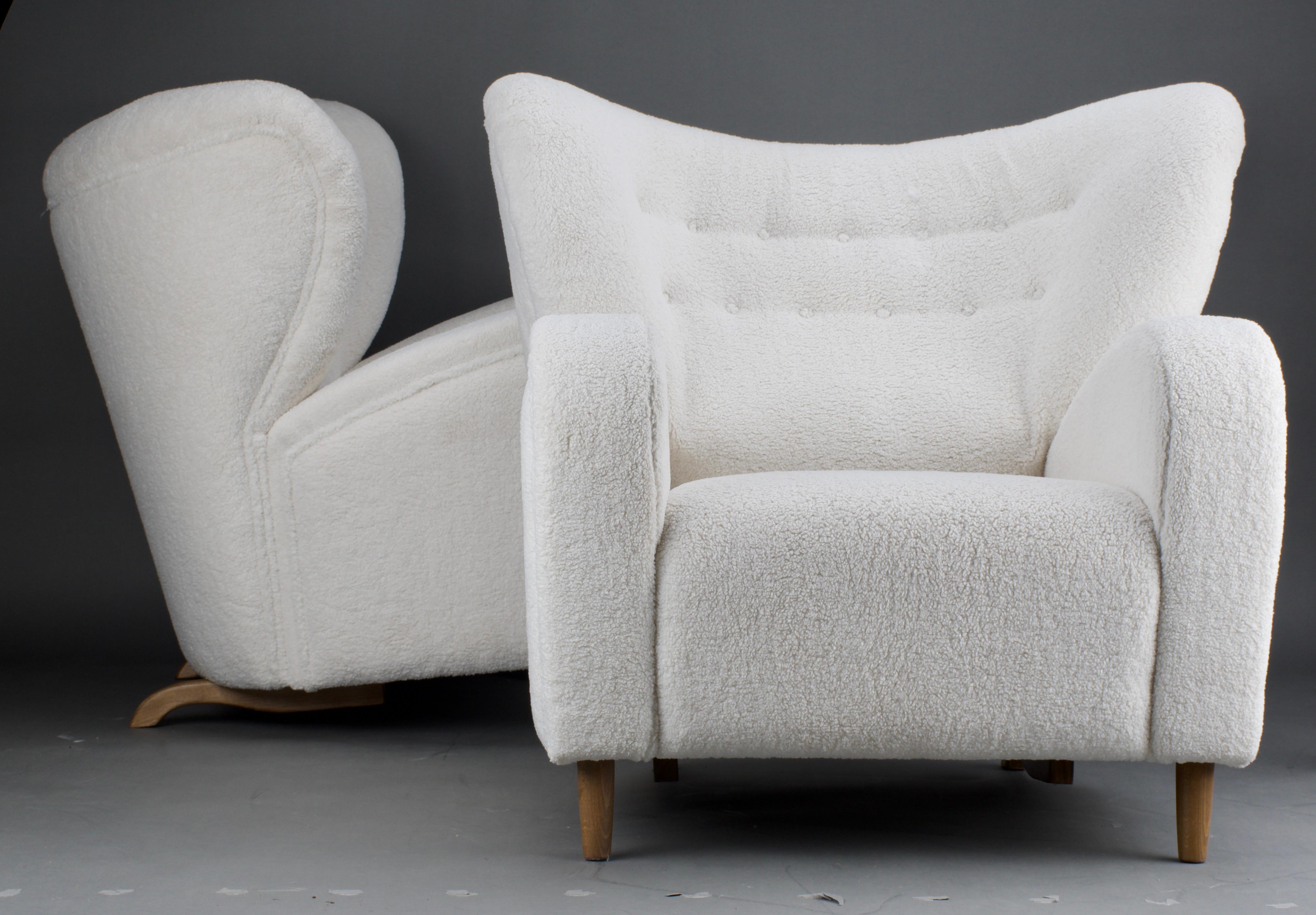 Scandinavian Pair of Armchairs 1950's In Good Condition For Sale In Bonita Springs, FL
