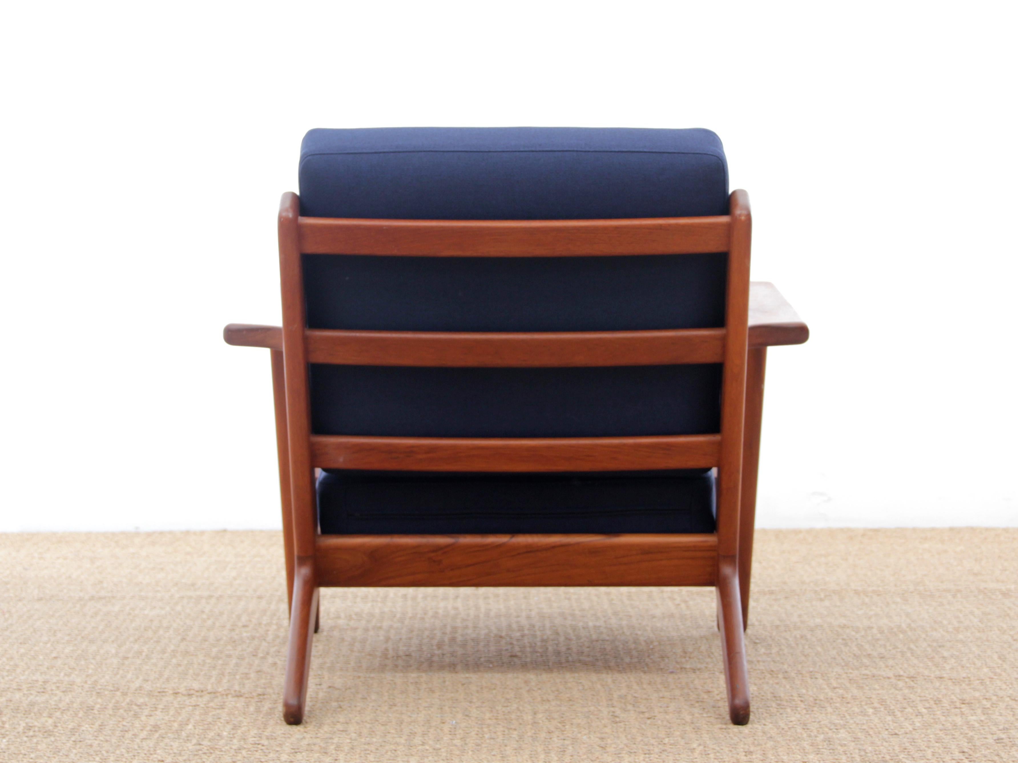 Teak Scandinavian Armchair Model GE290 by Hans Wegner for GETAMA