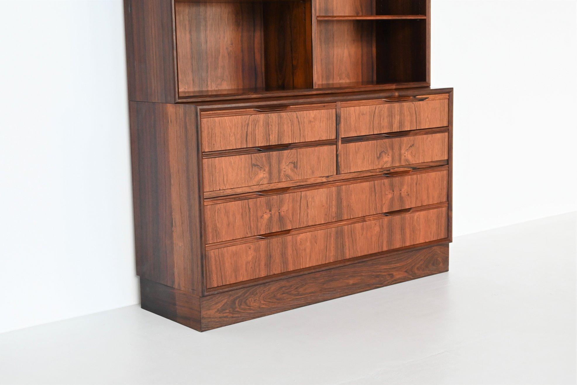 Scandinavian pair of bookcases in rosewood Denmark 1960 4