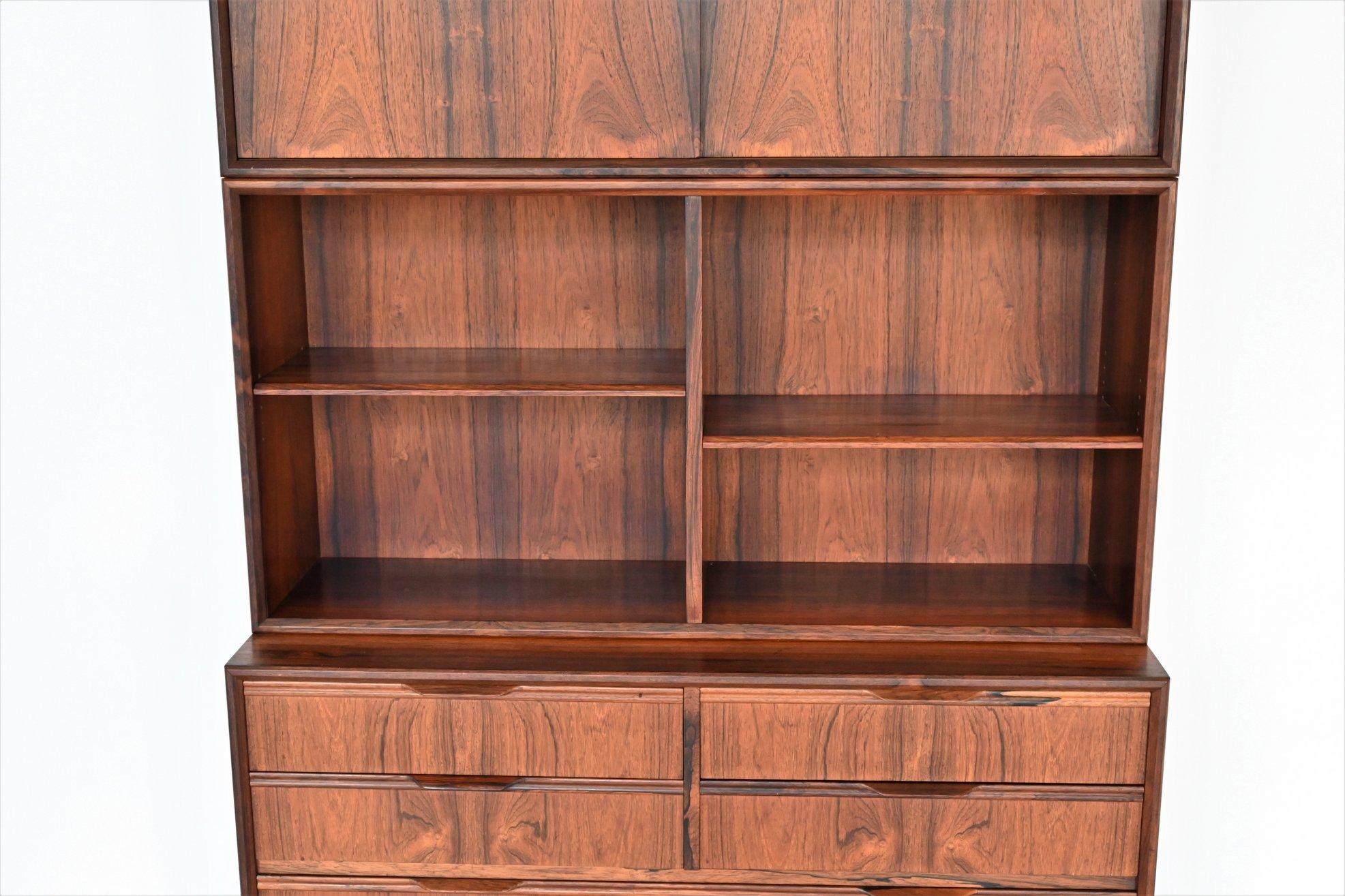 Scandinavian pair of bookcases in rosewood Denmark 1960 6