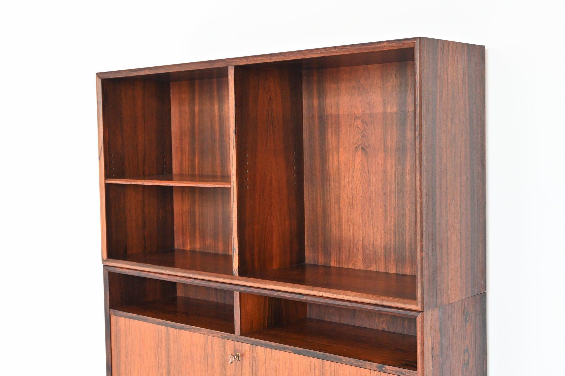 Scandinavian pair of bookcases in rosewood Denmark 1960 7