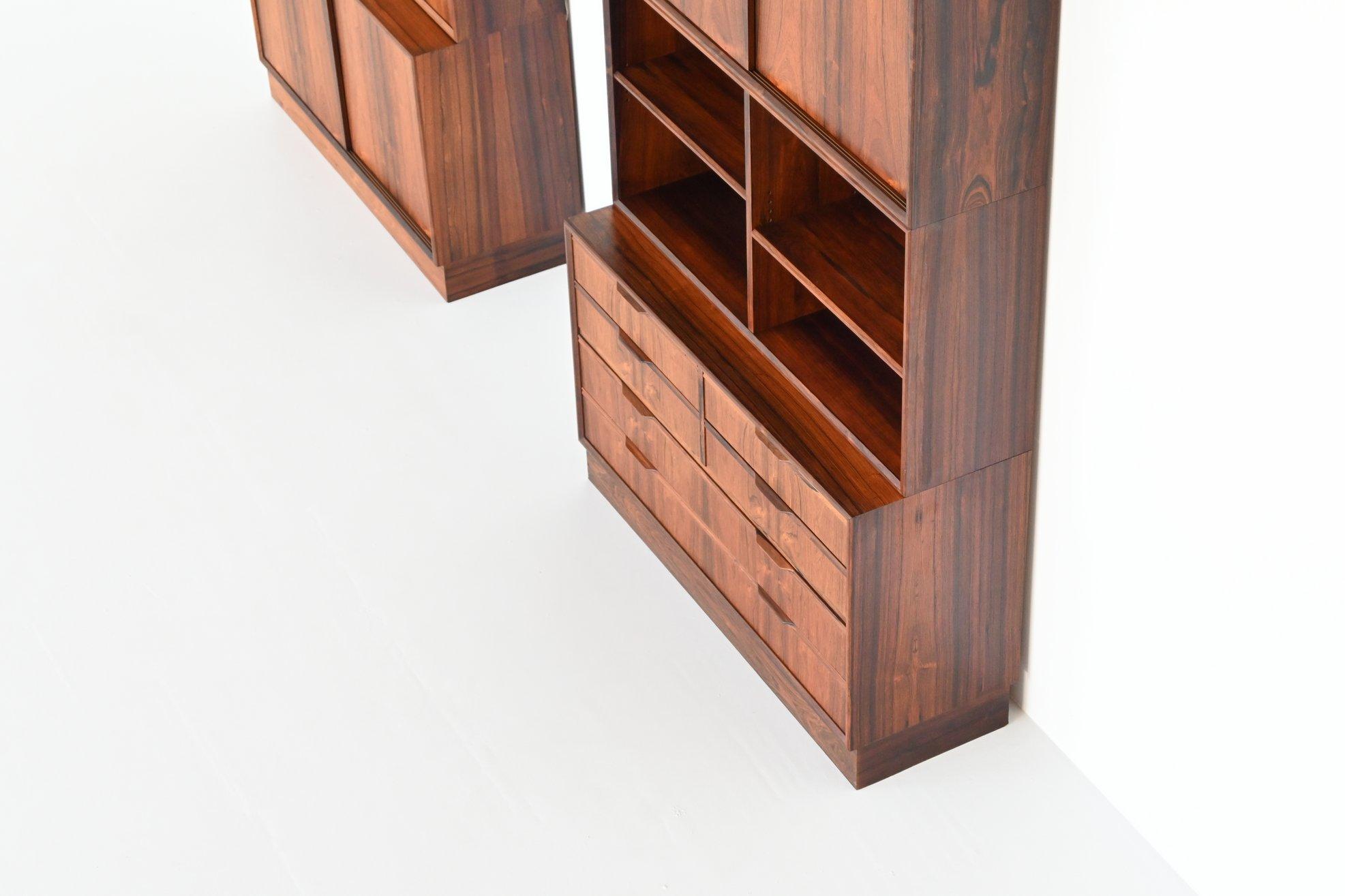 Danish Scandinavian pair of bookcases in rosewood Denmark 1960