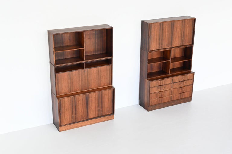 Scandinavian pair of bookcases in rosewood Denmark 1960 In Good Condition For Sale In Etten-Leur, NL