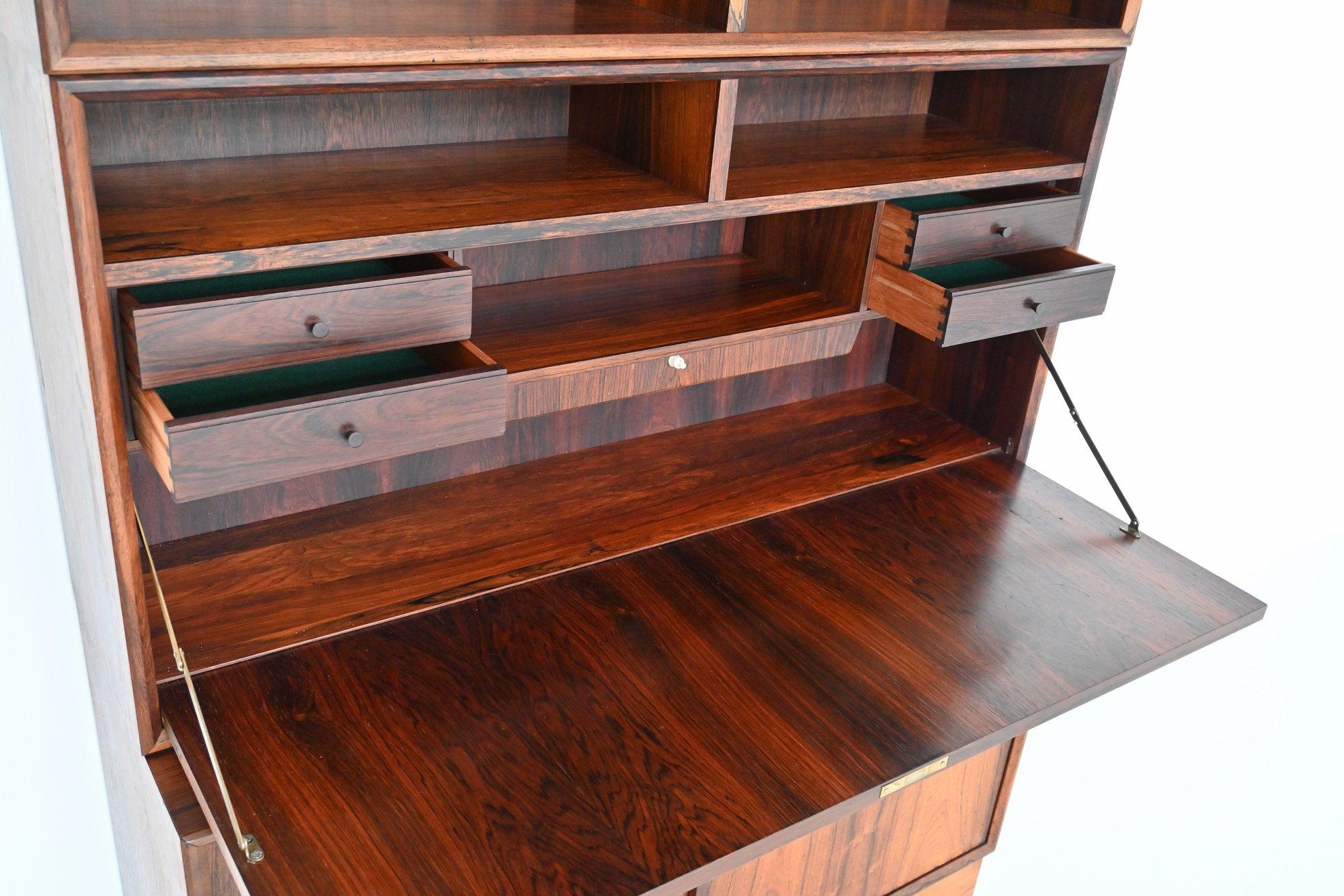 Rosewood Scandinavian pair of bookcases in rosewood Denmark 1960