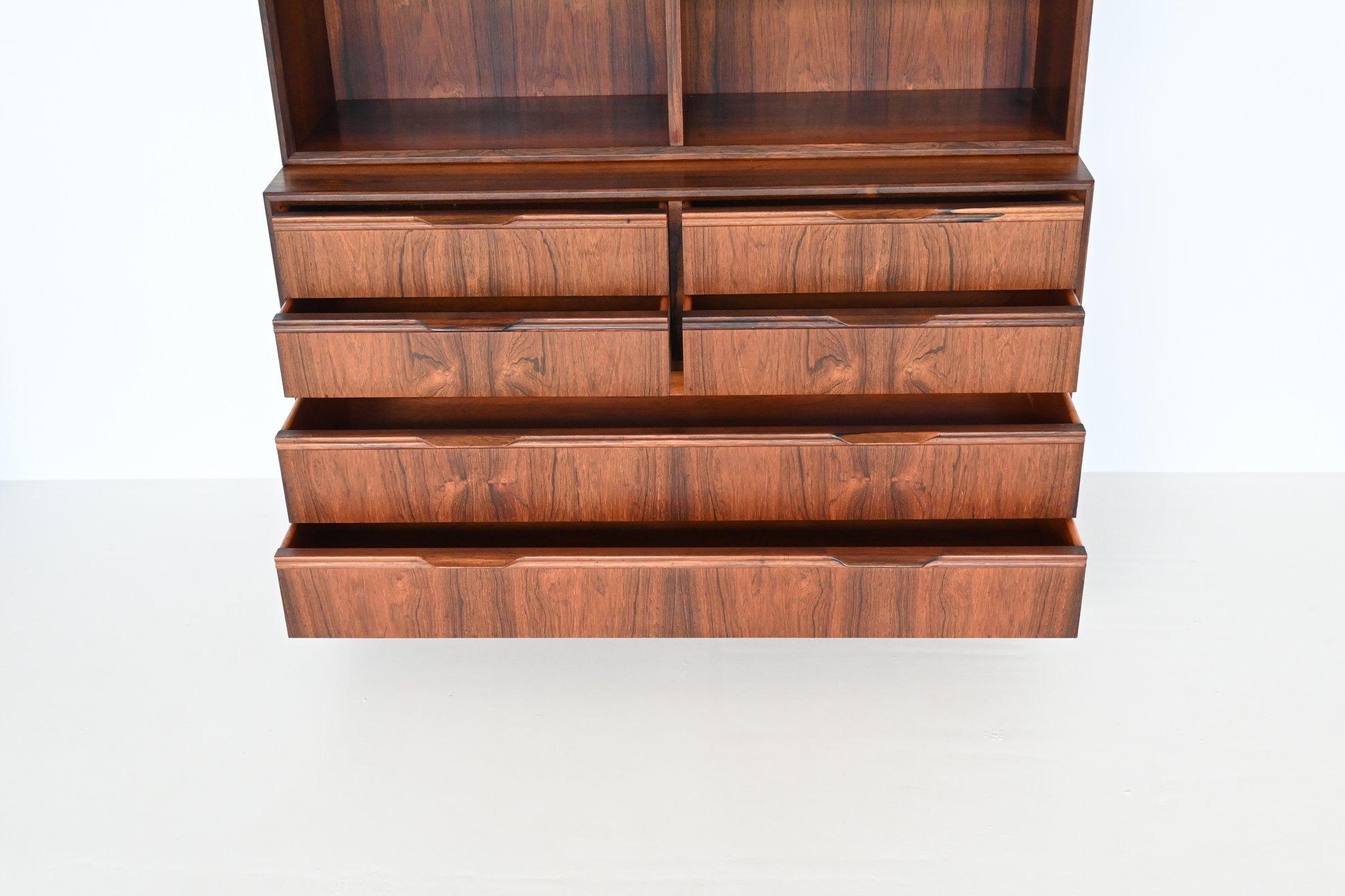 Scandinavian pair of bookcases in rosewood Denmark 1960 1
