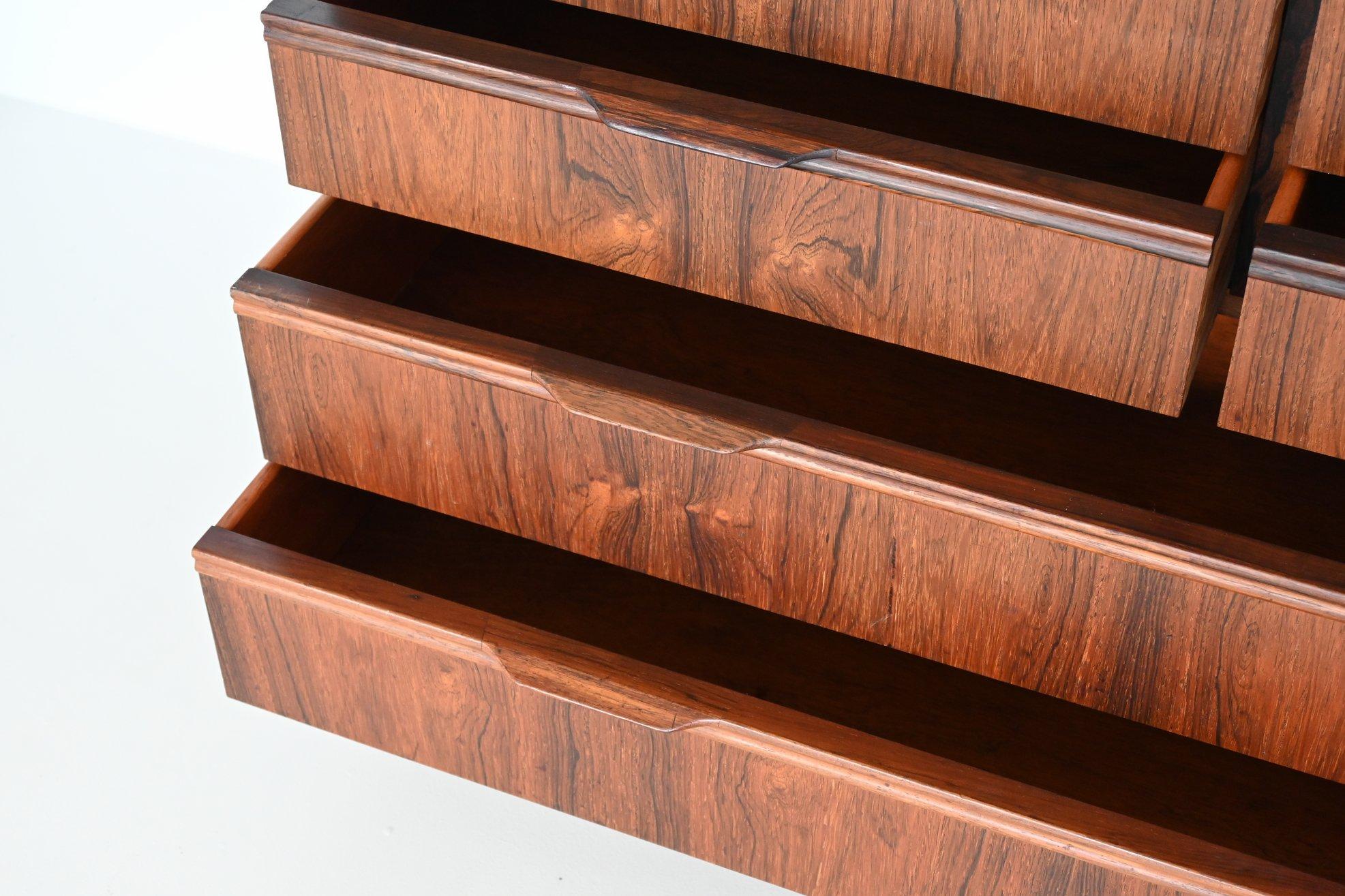 Scandinavian pair of bookcases in rosewood Denmark 1960 2