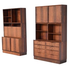 Scandinavian pair of bookcases in rosewood Denmark 1960