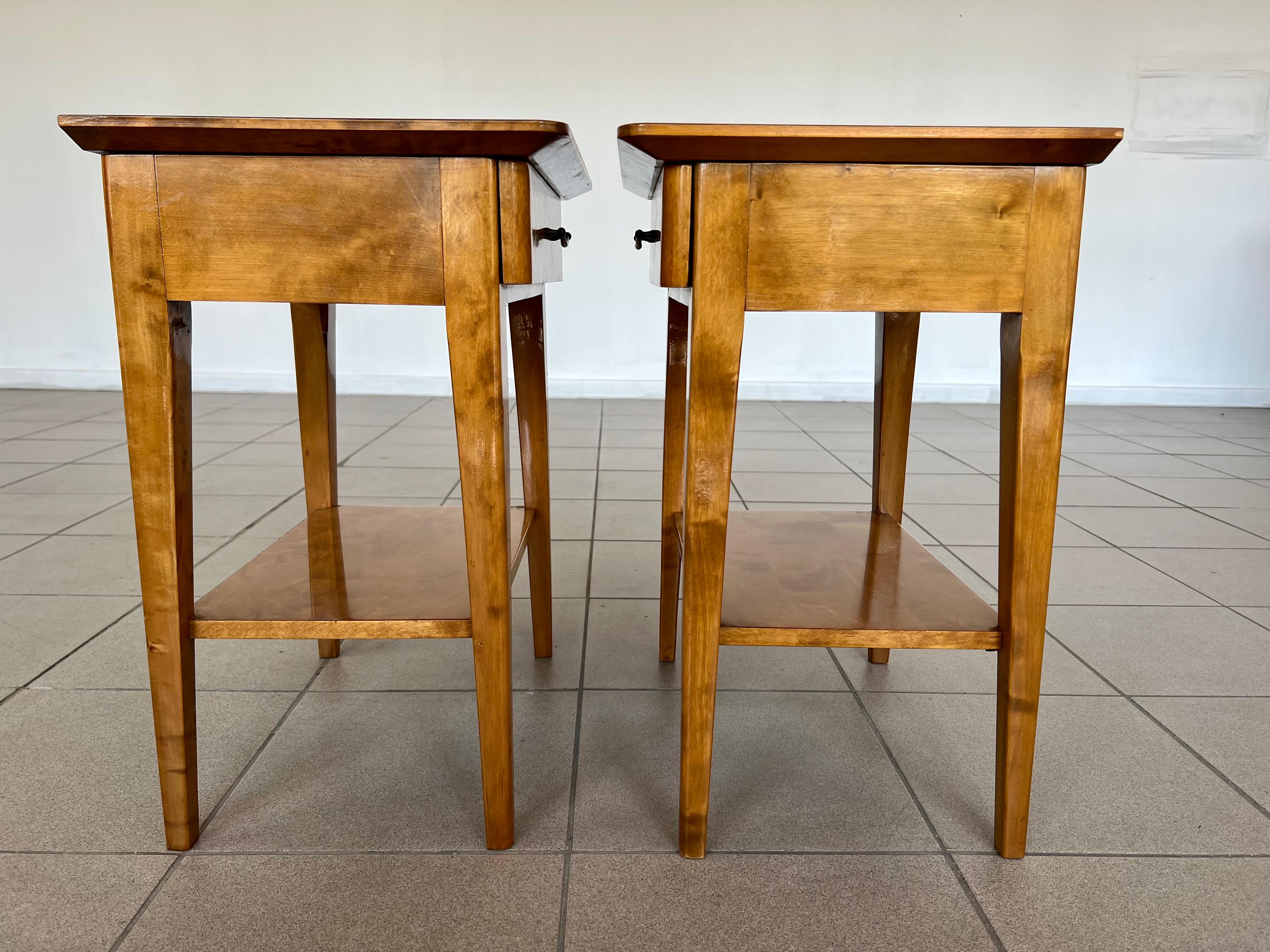 Scandinavian Pair of Mid-Century Modern Two Tier Side Cabinets or Nightstands 6