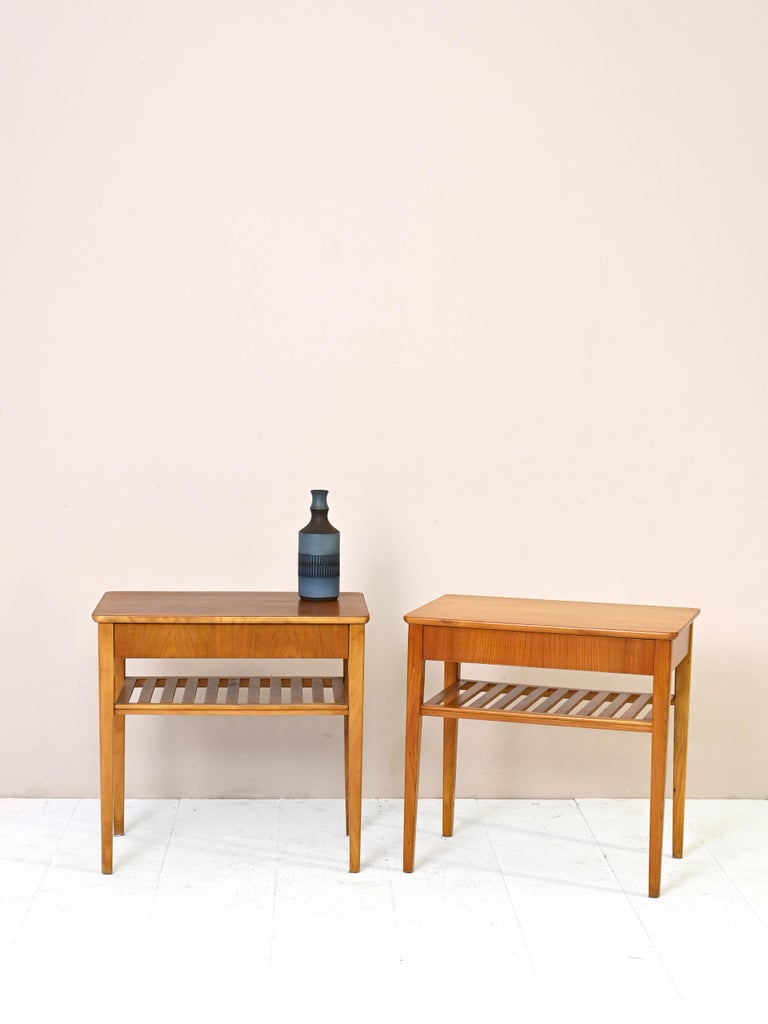 Scandinavian Pair of Nightstands at 1stDibs