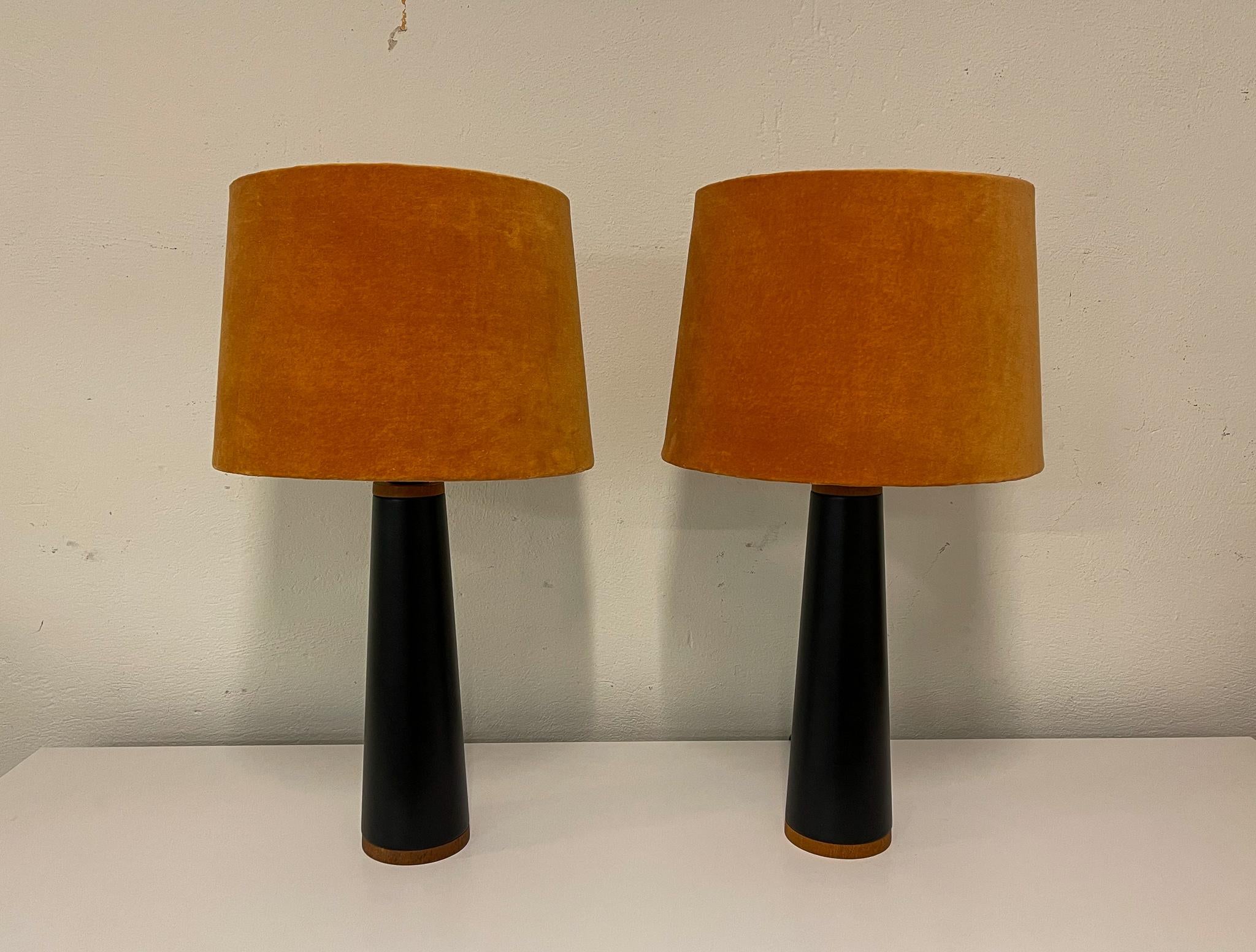 Swedish Scandinavian Modern Pair of Table Lamps Luxus, Sweden, 1970s