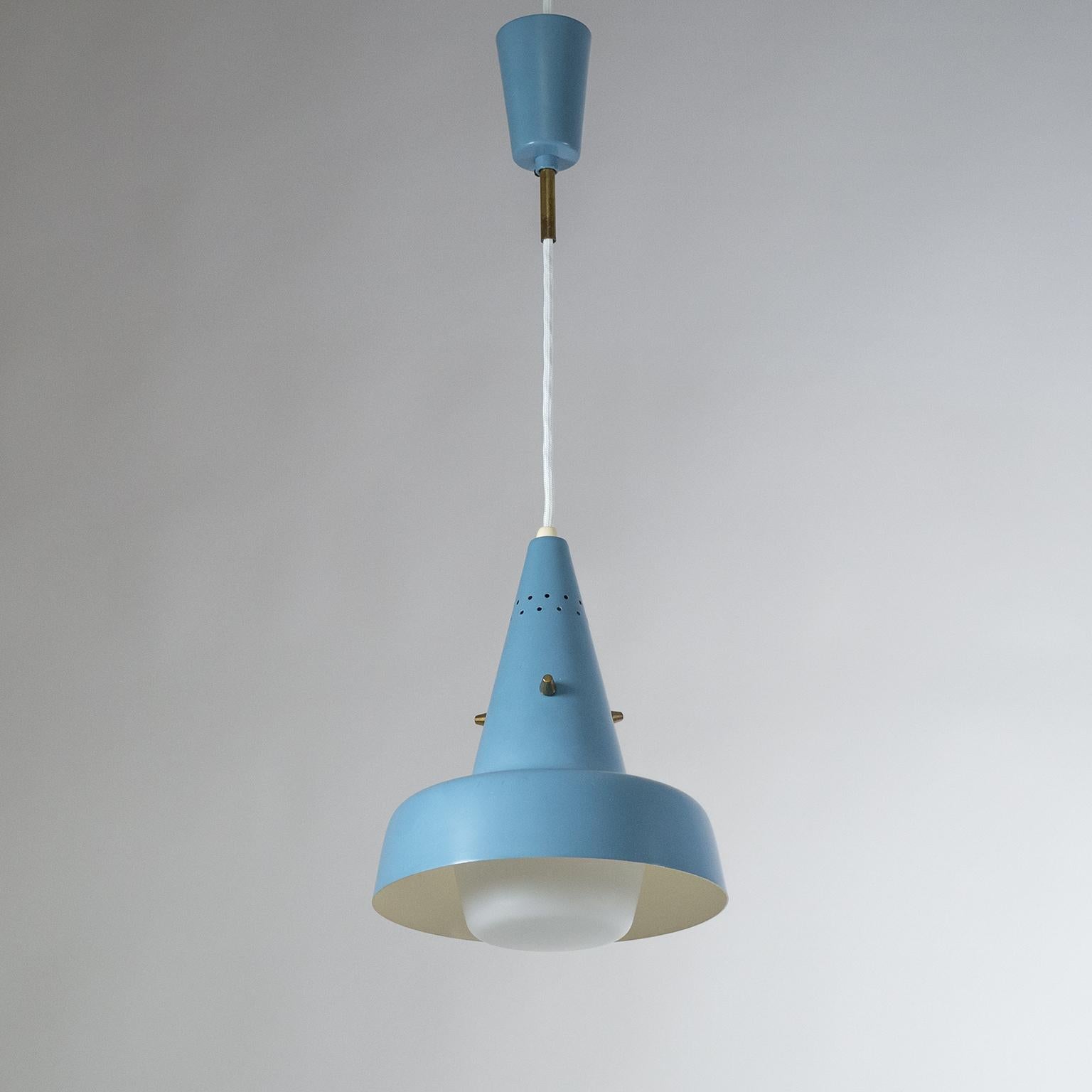 Scandinavian Pastel Blue Pendant, circa 1960 6