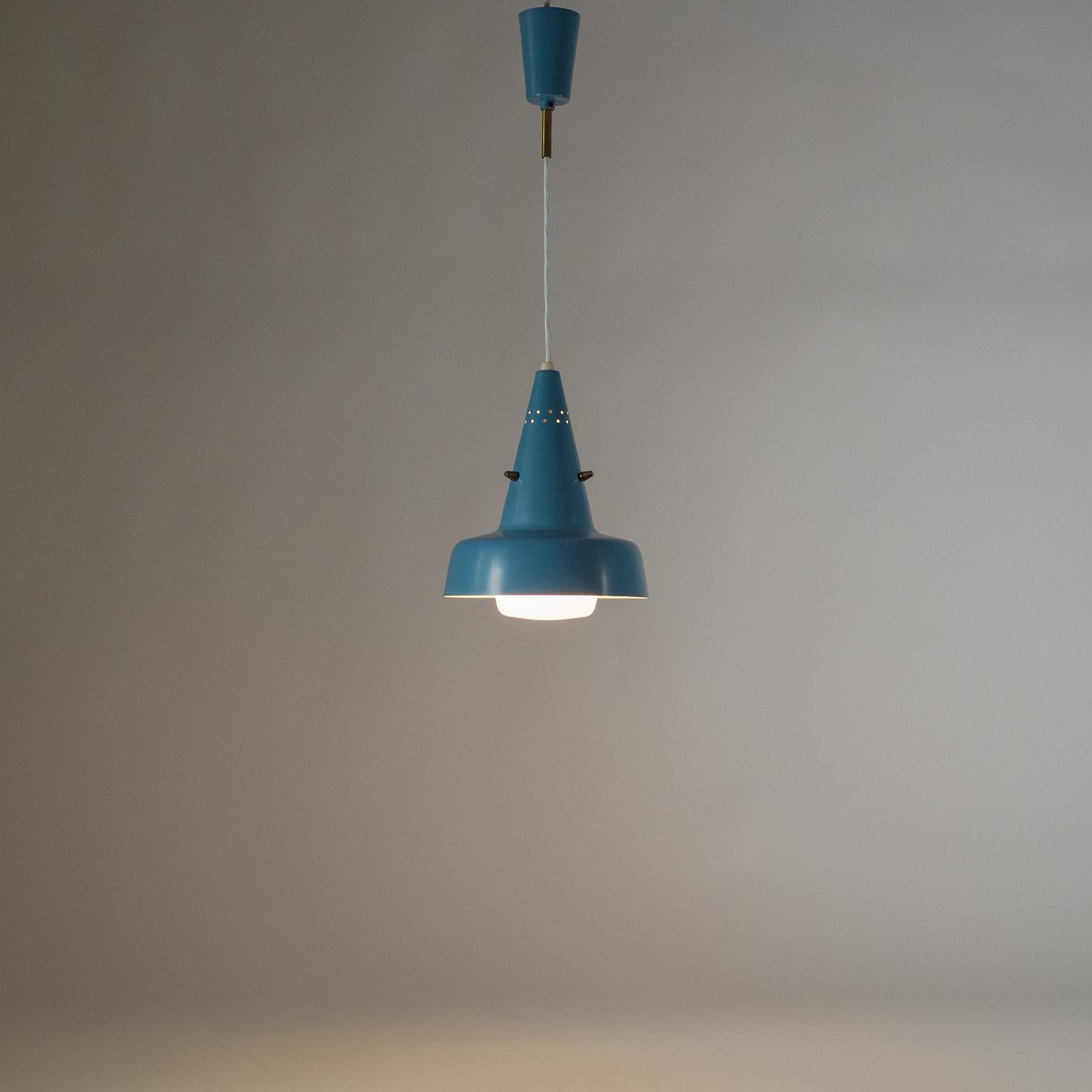 Scandinavian Pastel Blue Pendant, circa 1960 7