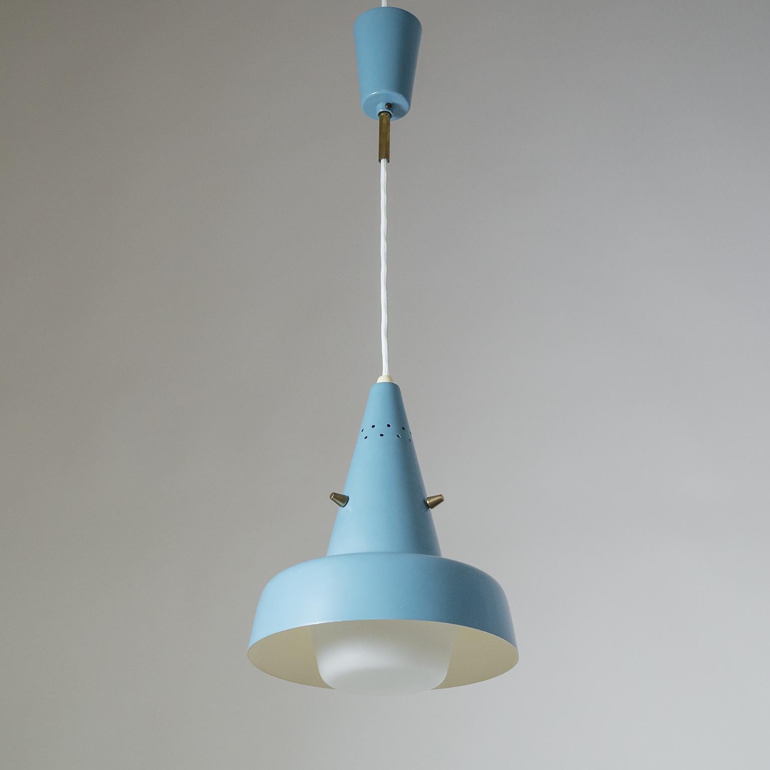 Mid-20th Century Scandinavian Pastel Blue Pendant, circa 1960