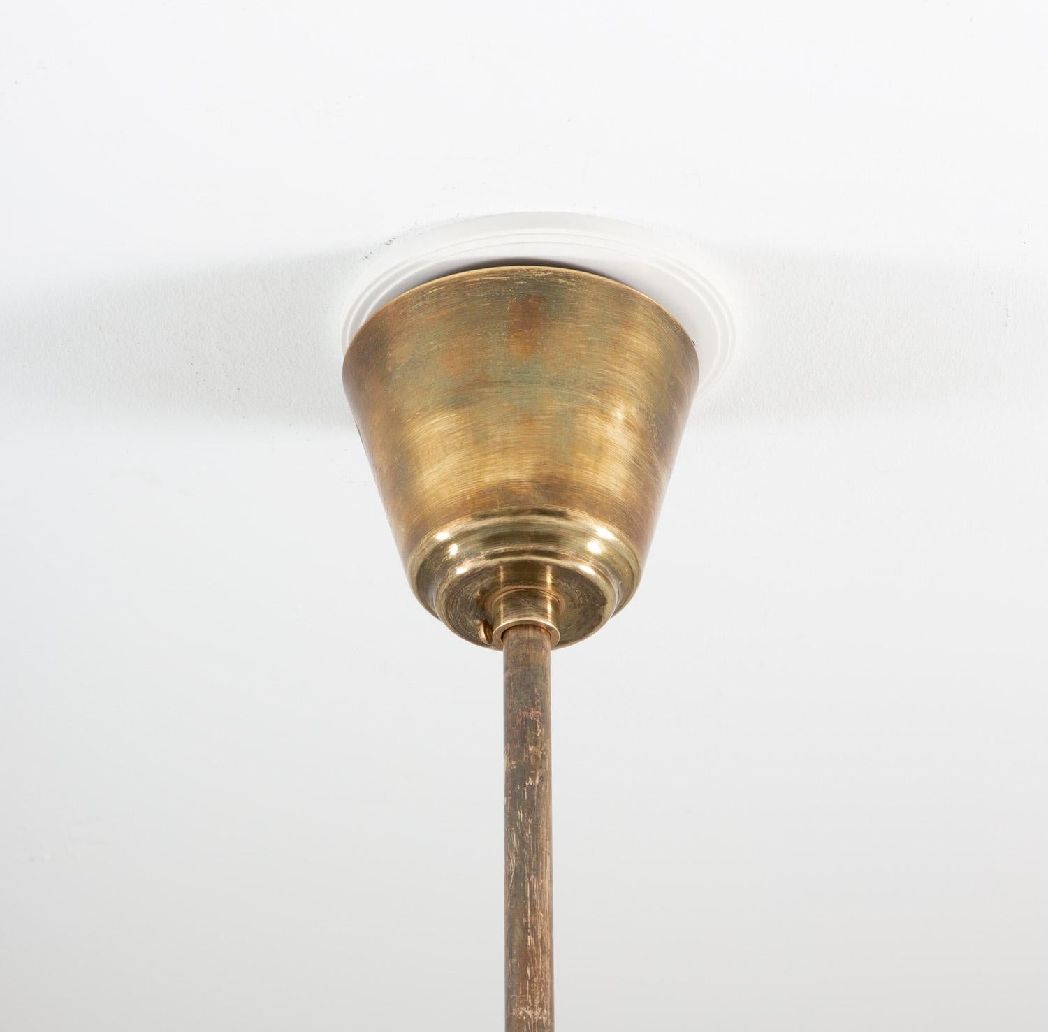 Scandinavian Pendant in Brass and Glass by Böhlmarks, Swedish Modern Era, 1940s For Sale 3