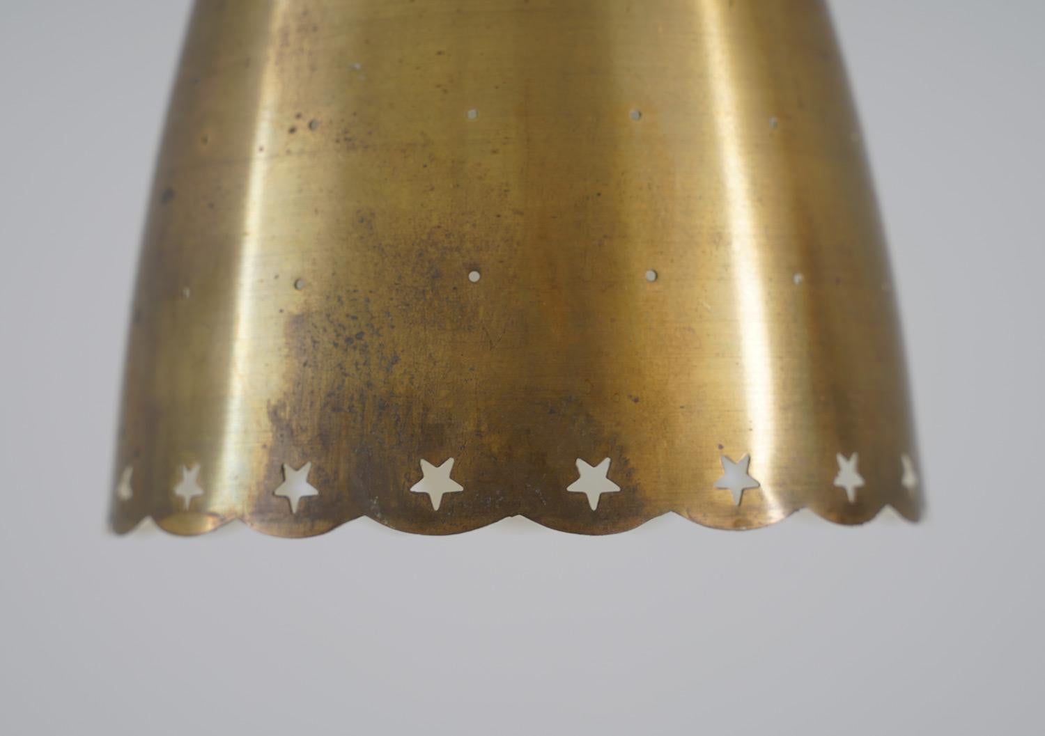 Scandinavian Pendant in Perforated Brass  2