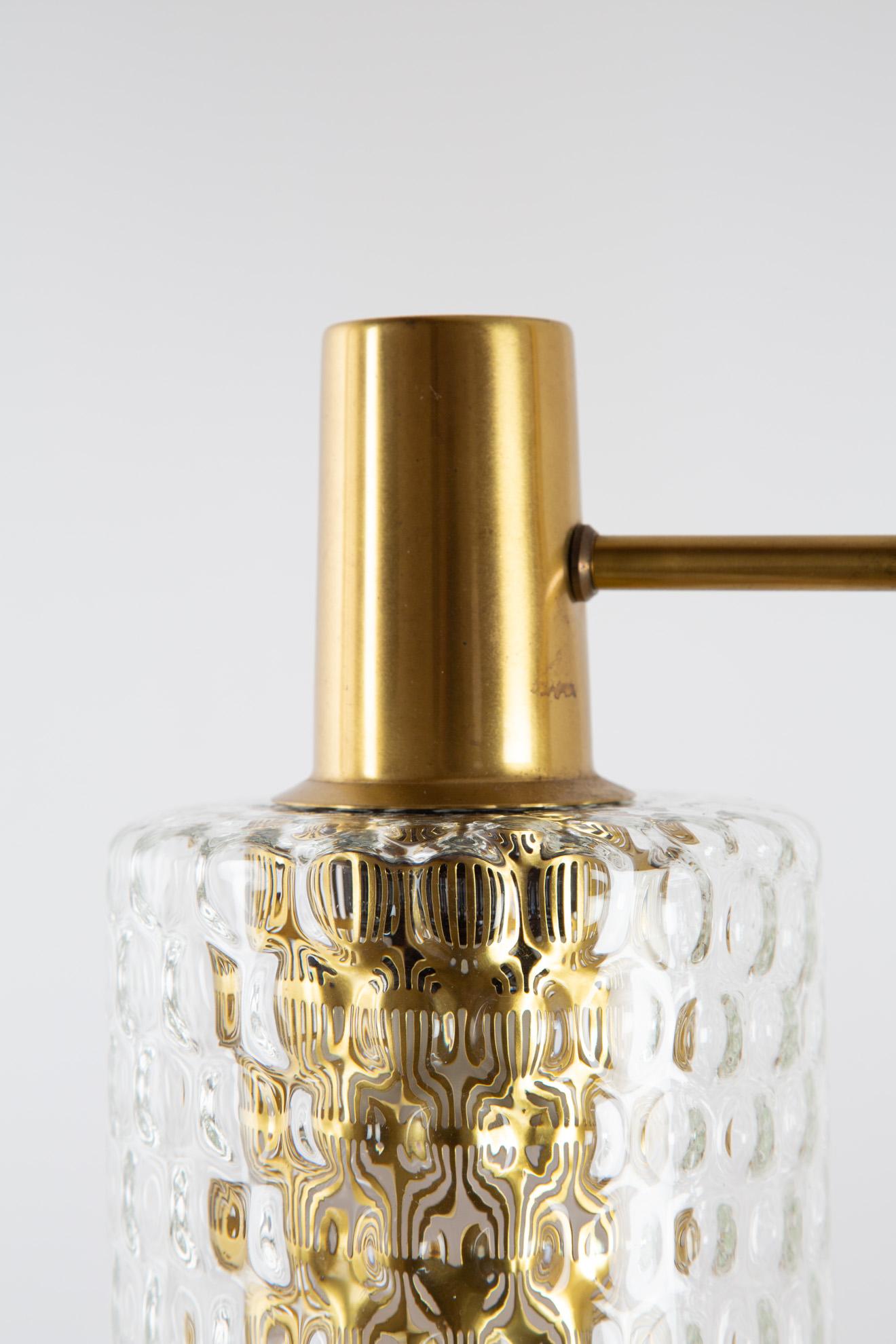 Hans Agne Jakobsson Scandinavian Pendant Lamp with Brass and Glass For Sale 5