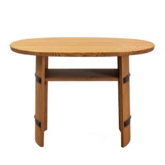Scandinavian Pine and Iron Table by Åby Möbelfabrik, Sweden, 1930s