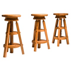 Scandinavian Pine Architect Stools
