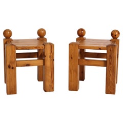 Scandinavian Pine Bedside Tables, a pair