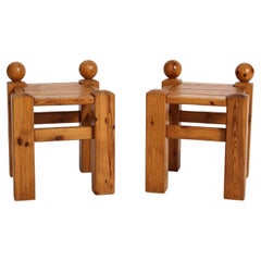 Scandinavian Pine Bedside Tables, a pair