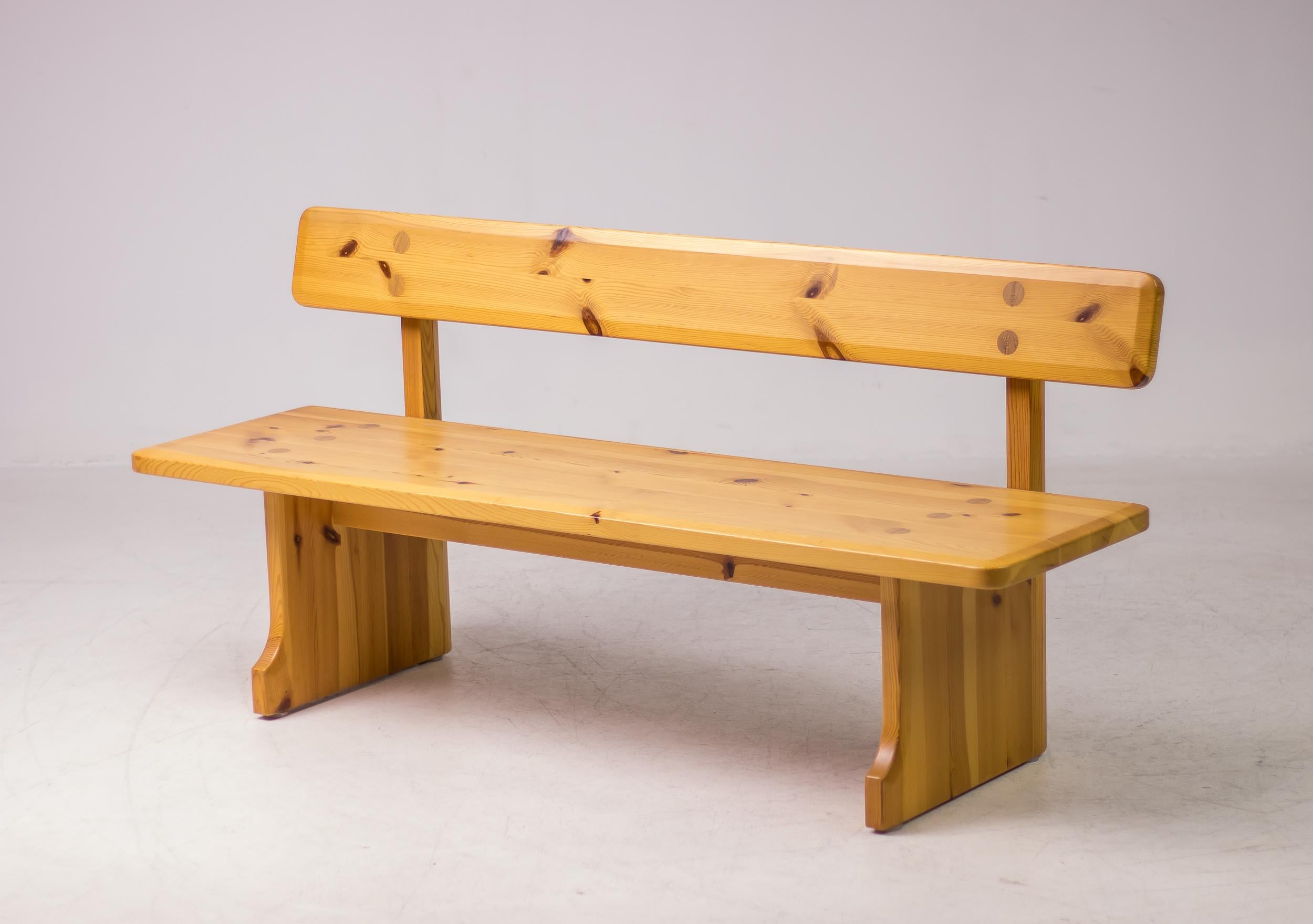 Scandinavian Pine Bench by Carl Malmsten For Sale 5