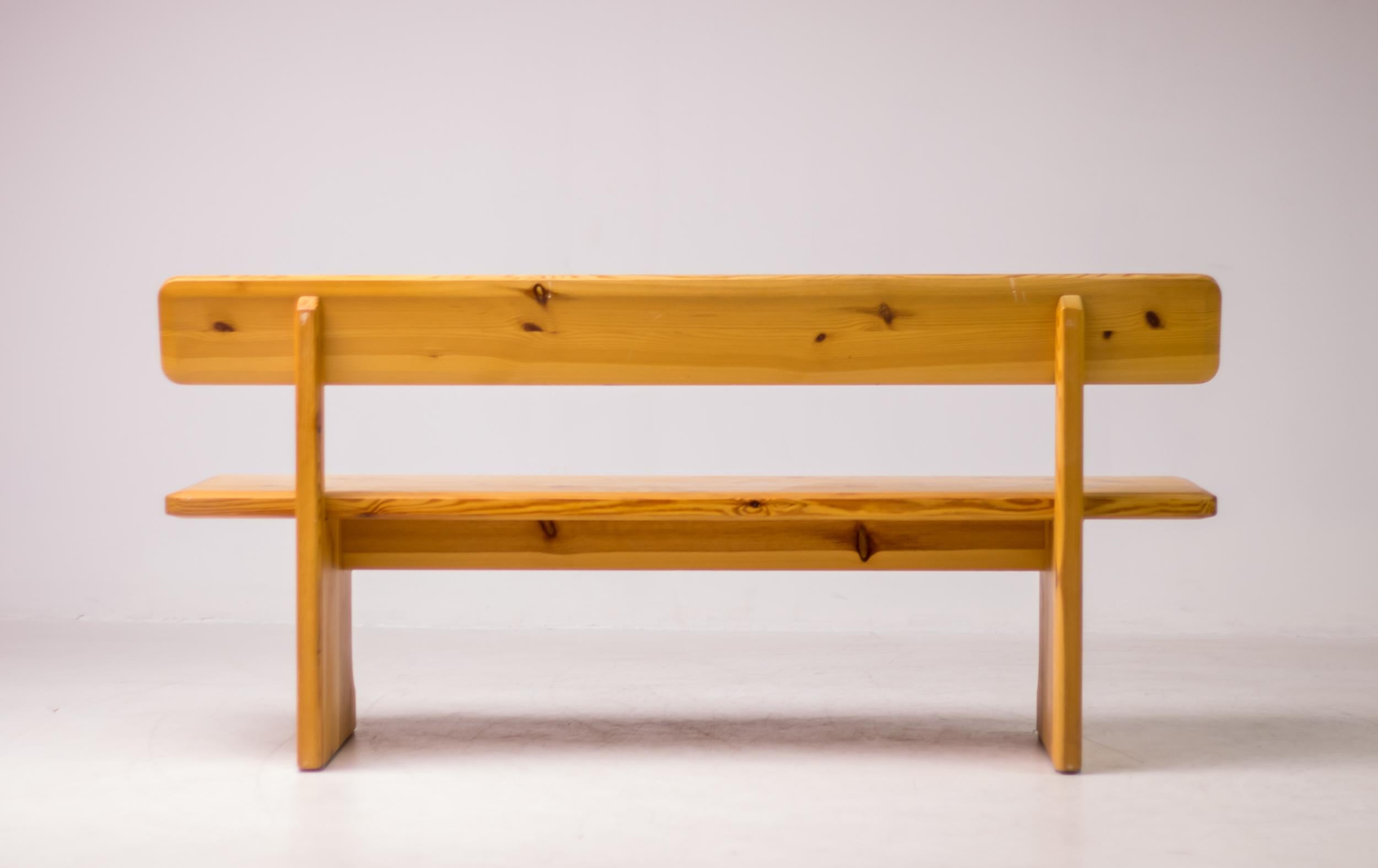 Scandinavian Pine Bench by Carl Malmsten In Good Condition For Sale In Dronten, NL