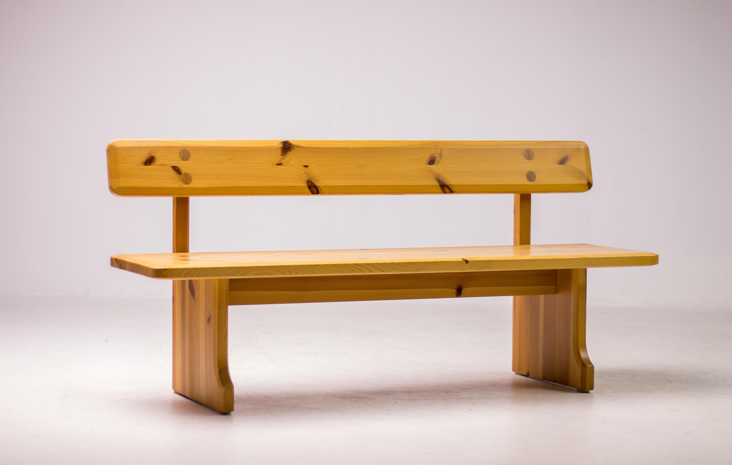 Scandinavian Pine Bench by Carl Malmsten For Sale 3